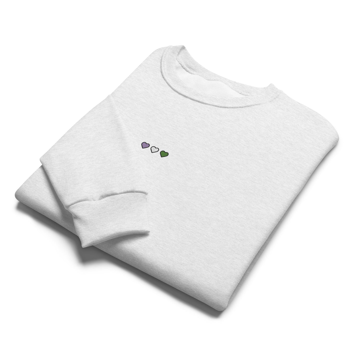 Genderqueer Pride Hearts Crewneck
