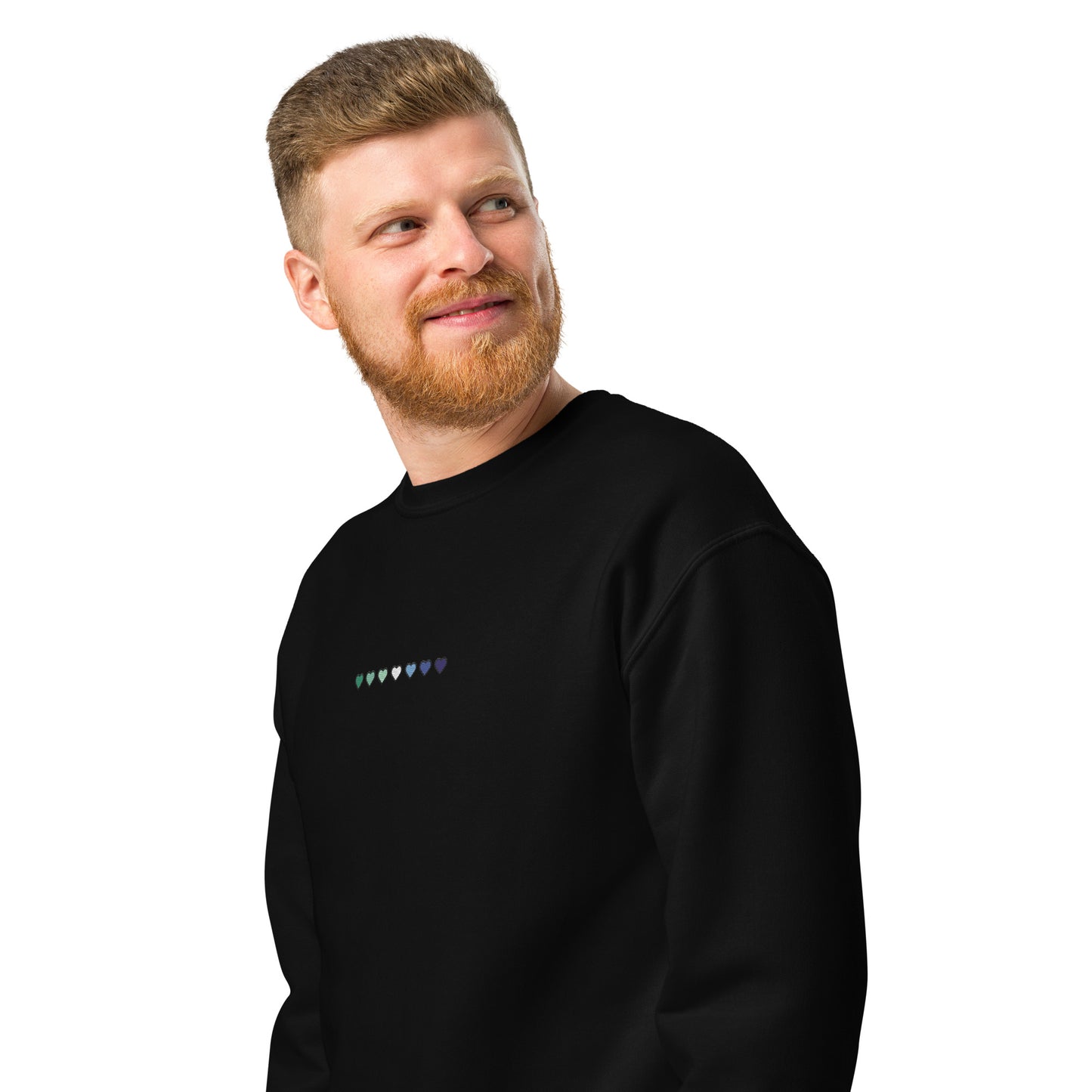 Masculine Gay Pride Hearts Crewneck