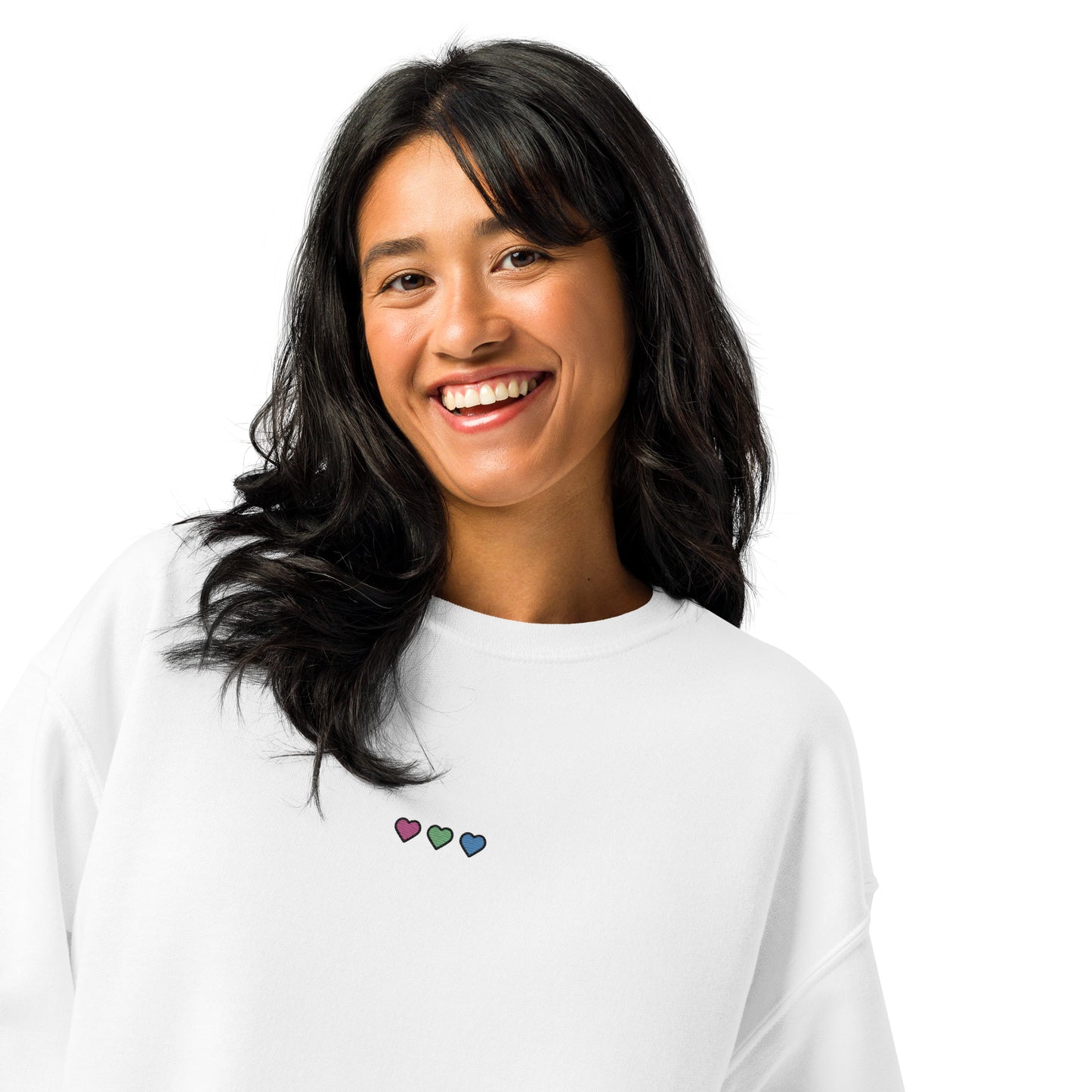Polysexual Pride Hearts Crewneck