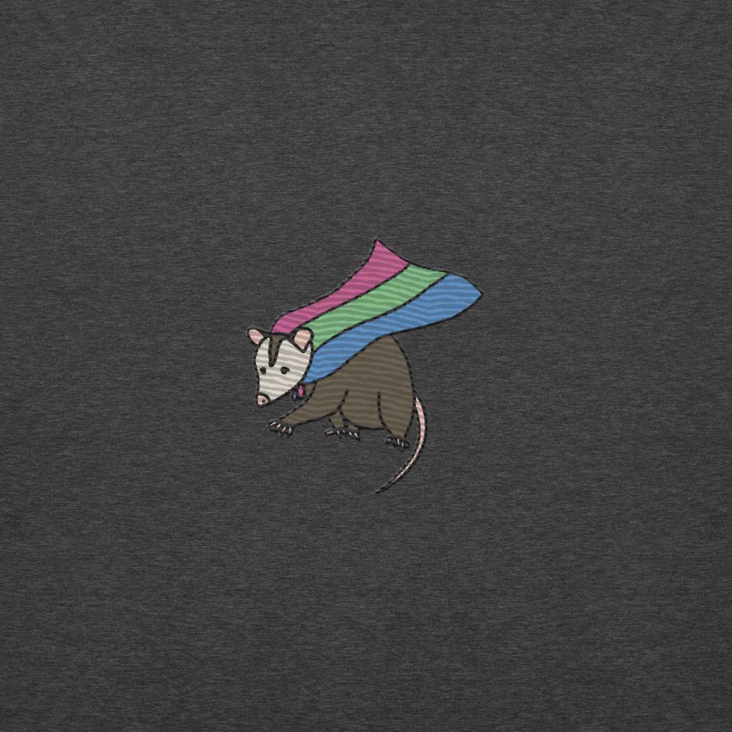 Polysexual Pride Hoodie with Embroidered Possum