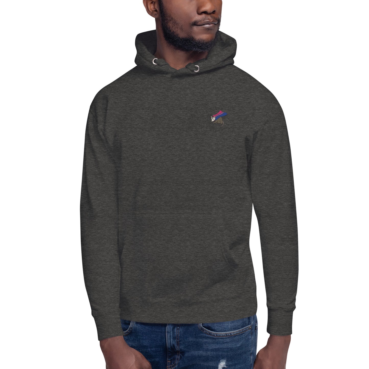 Bisexual Pride Hoodie with Embroidered Possum