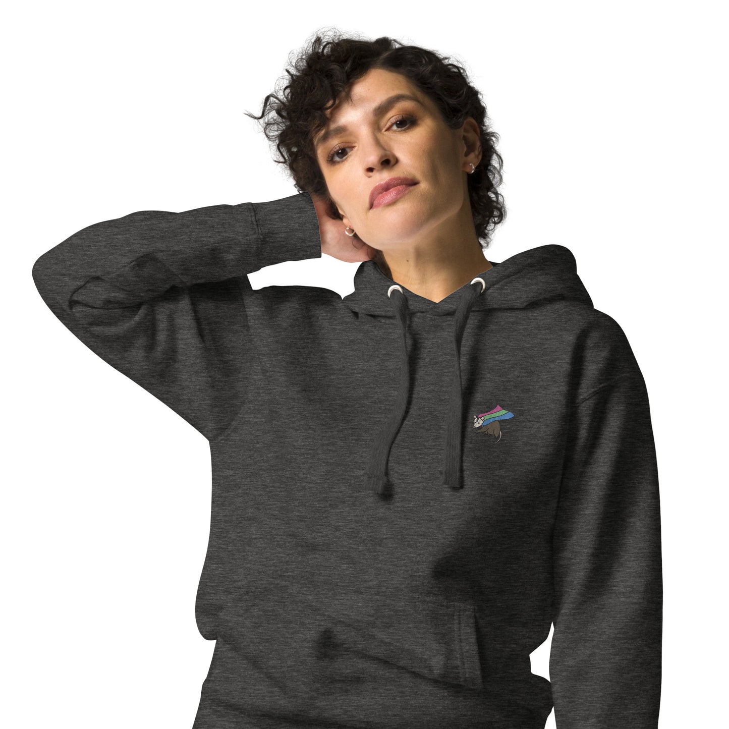 Polysexual Pride Hoodie with Embroidered Possum