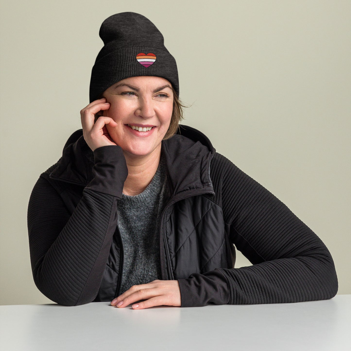 Lesbian Pride Beanie – Soft Knit LGBTQ Hat