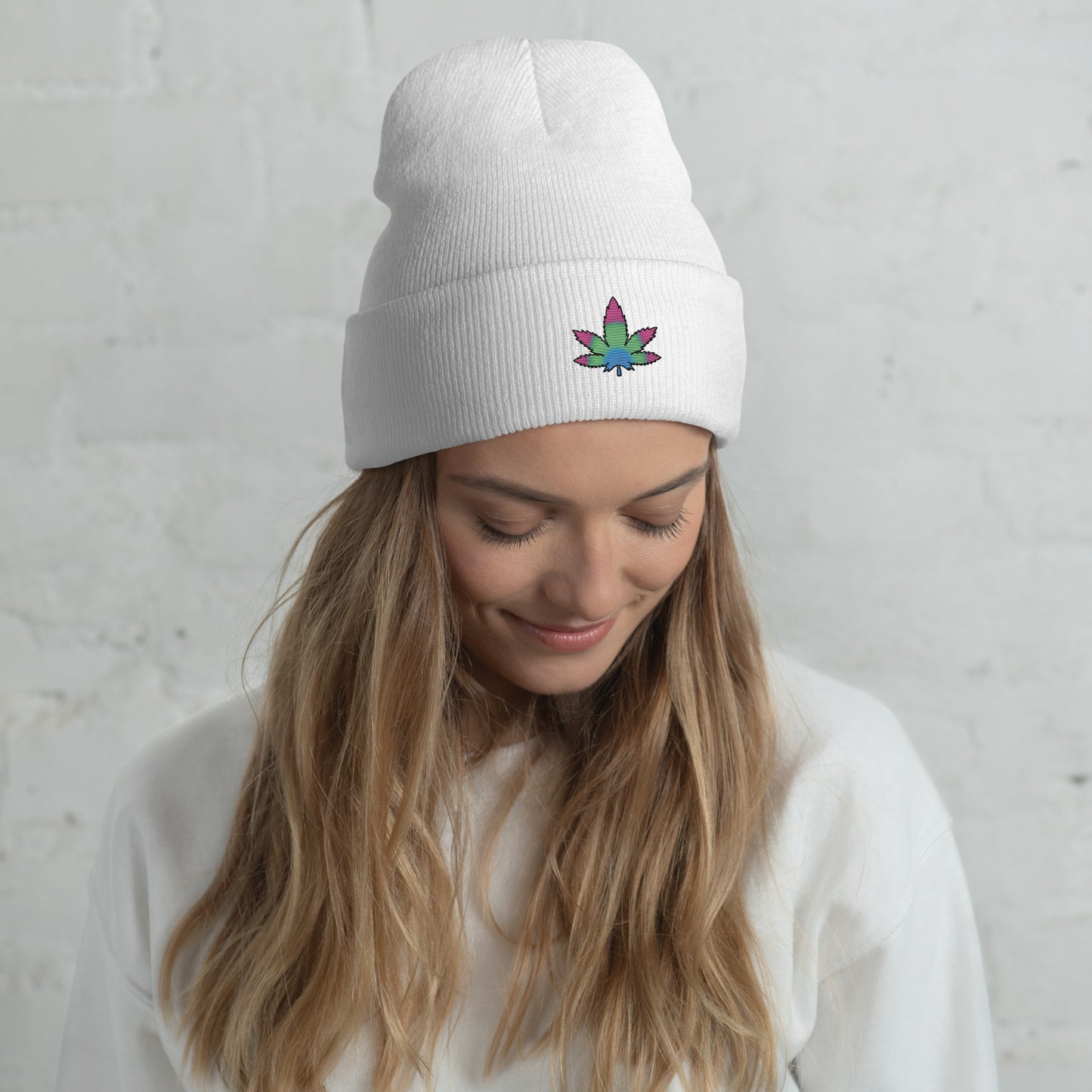 Polysexual Pride Leaf Beanie