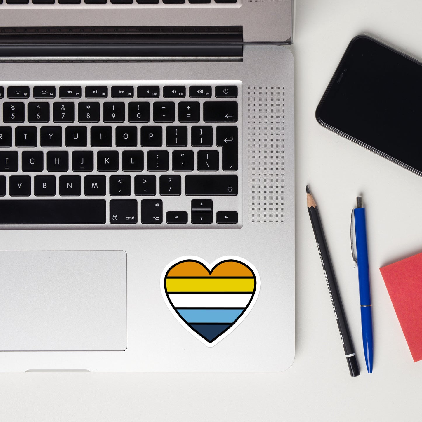 Aroace Pride Heart Sticker – Aromantic Asexual Flag Vinyl Decal