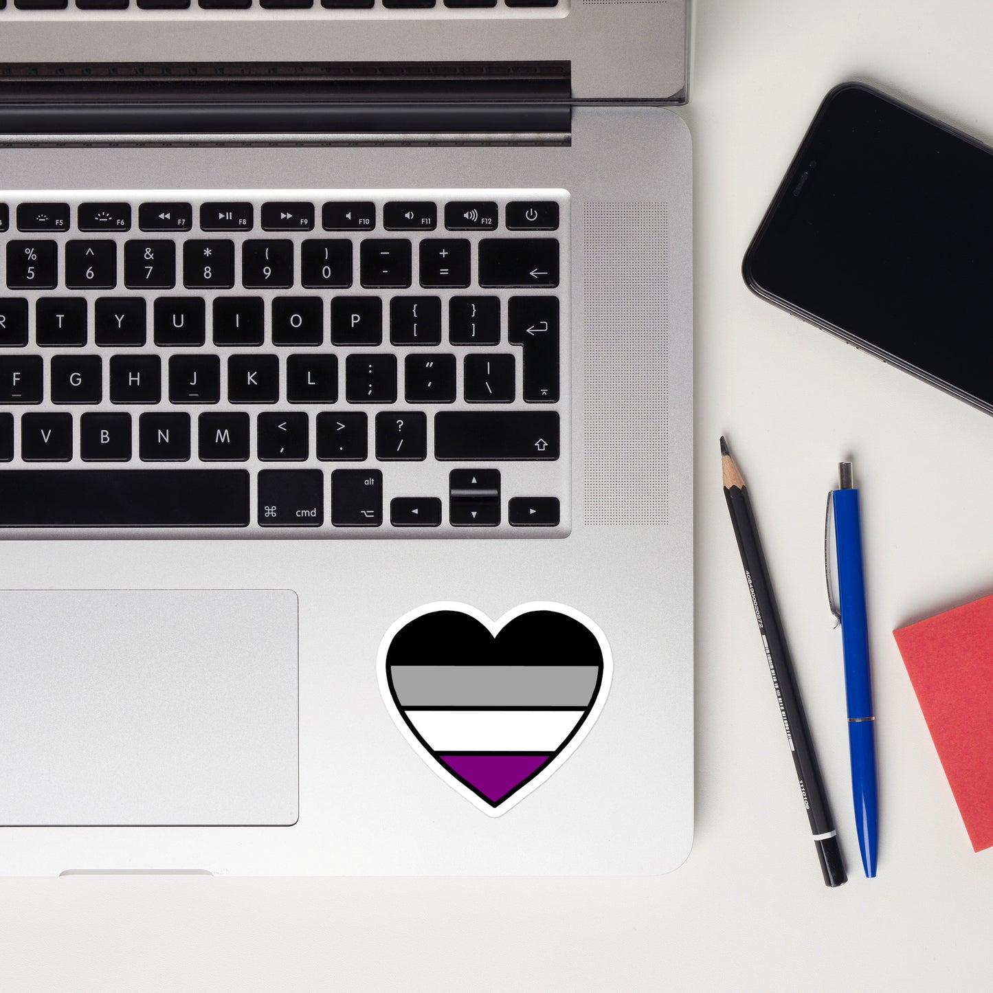 Asexual Pride Heart Sticker – Ace Flag Vinyl Decal