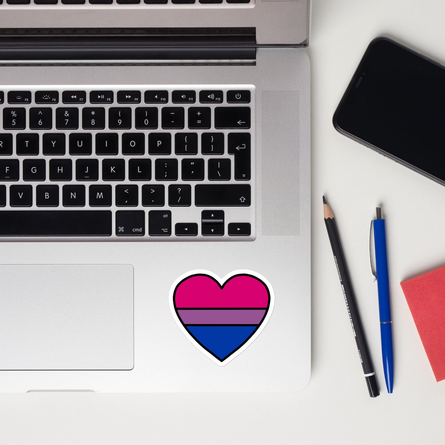 Bisexual Pride Heart Sticker – Bi Flag Vinyl Decal