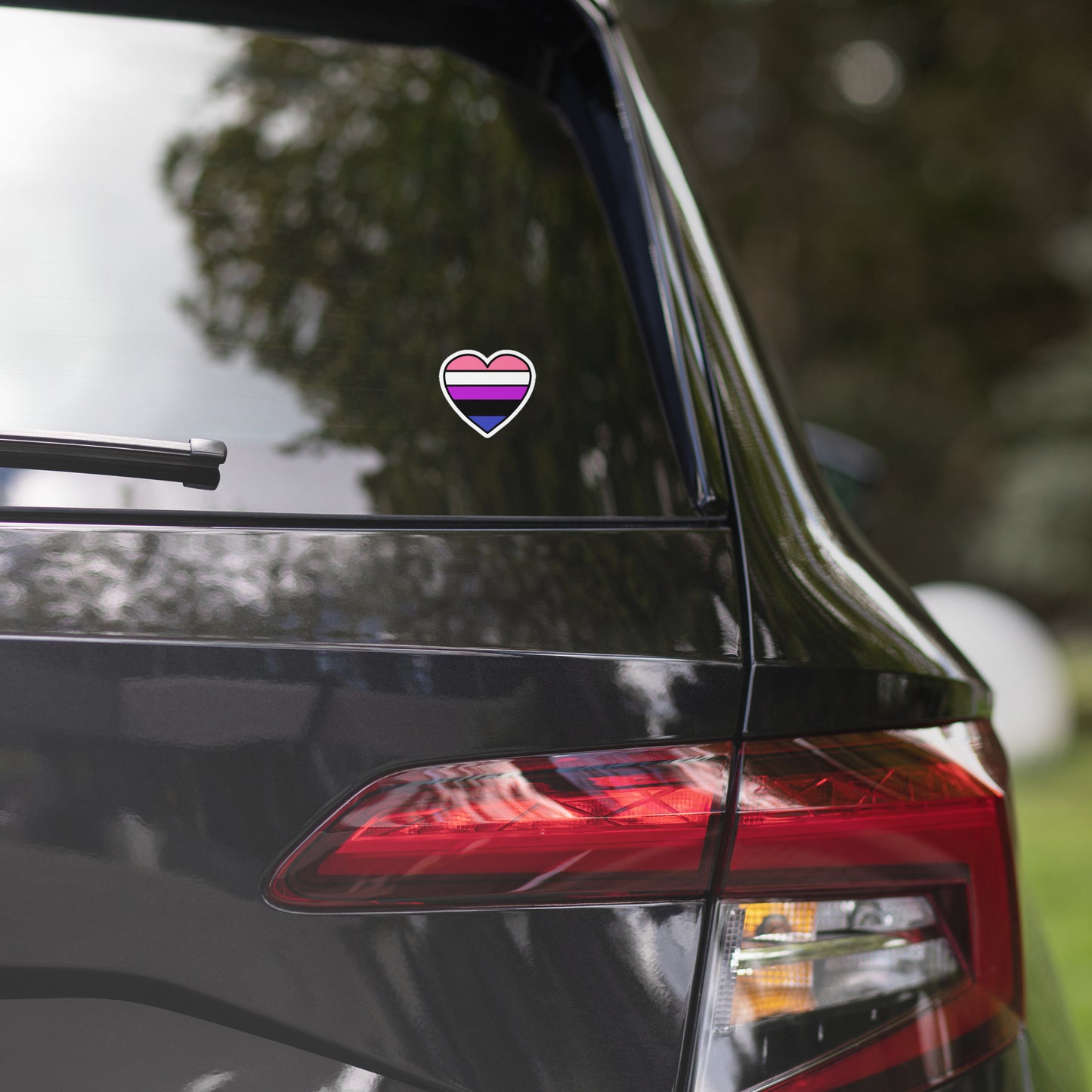 Genderfluid Pride Heart Sticker – LGBTQ Flag Vinyl Decal