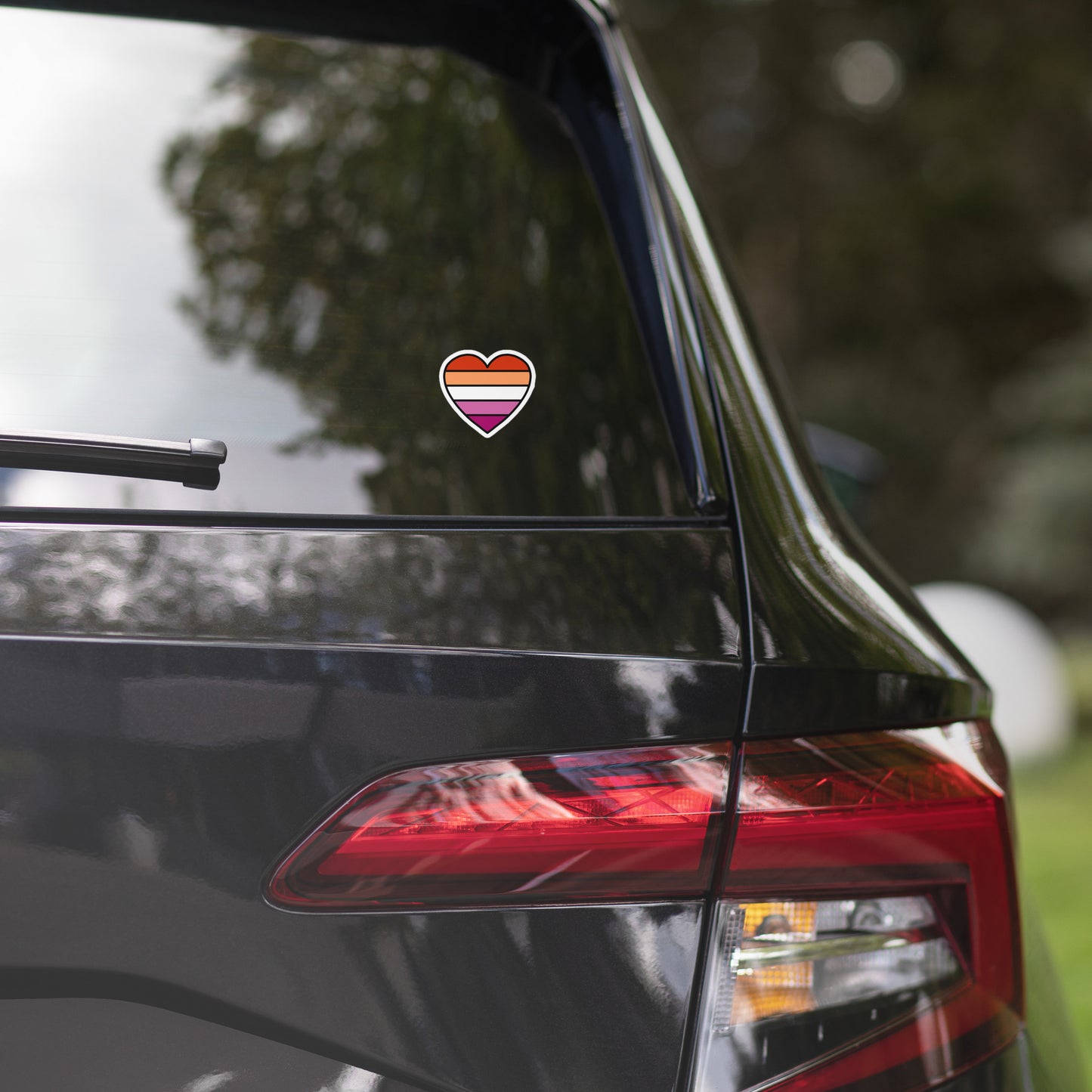 Lesbian Pride Heart Sticker – Lesbian Flag Vinyl Decal
