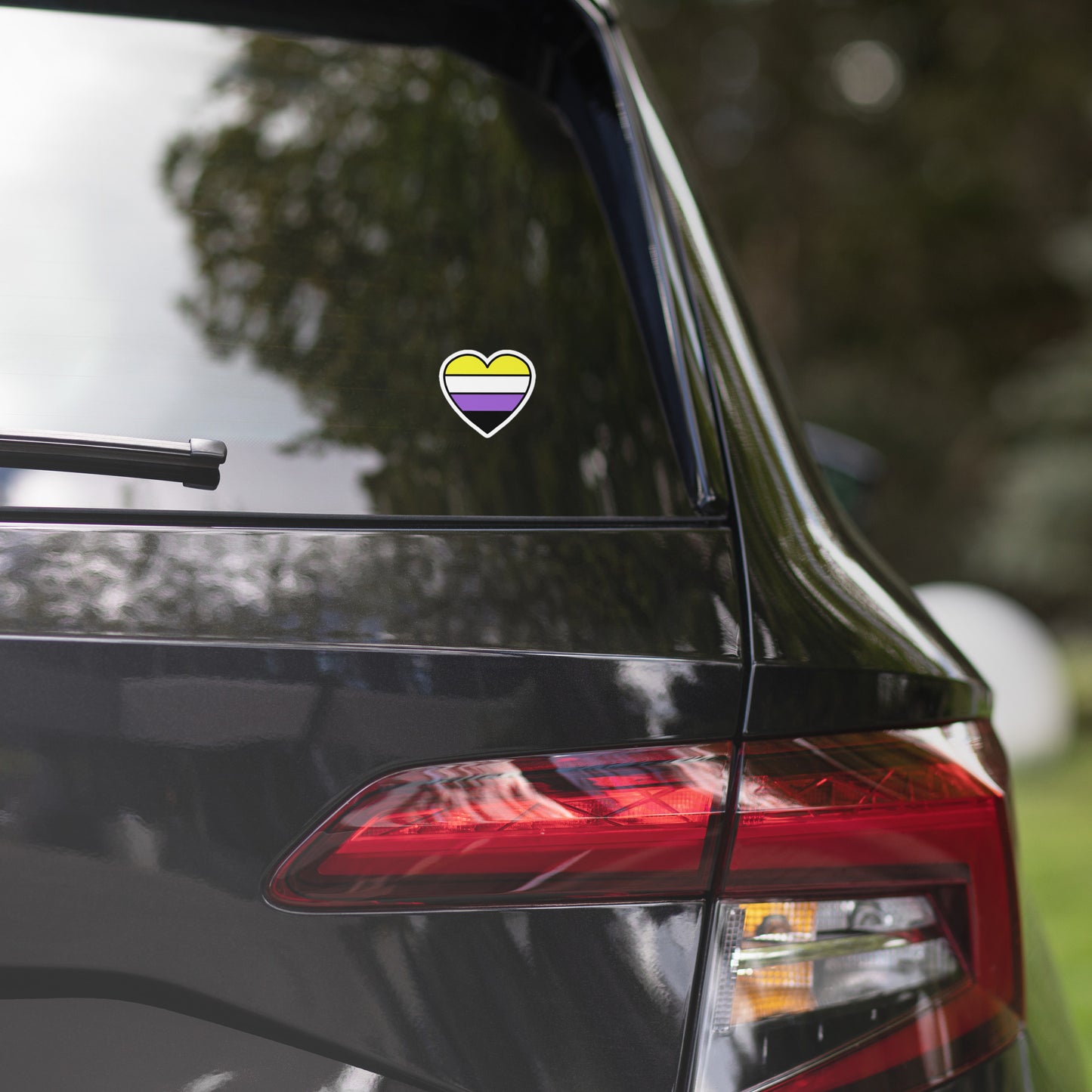 Nonbinary Pride Heart Sticker – NB Flag Vinyl Decal