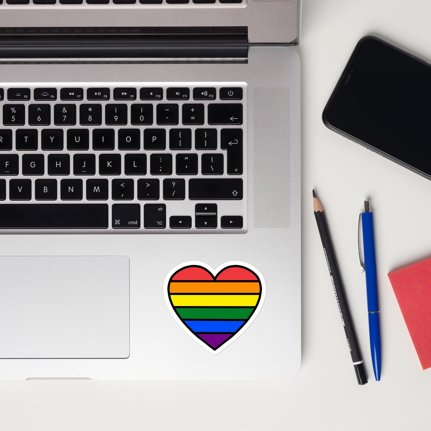Rainbow Pride Heart Sticker – LGBTQ Flag Vinyl Decal