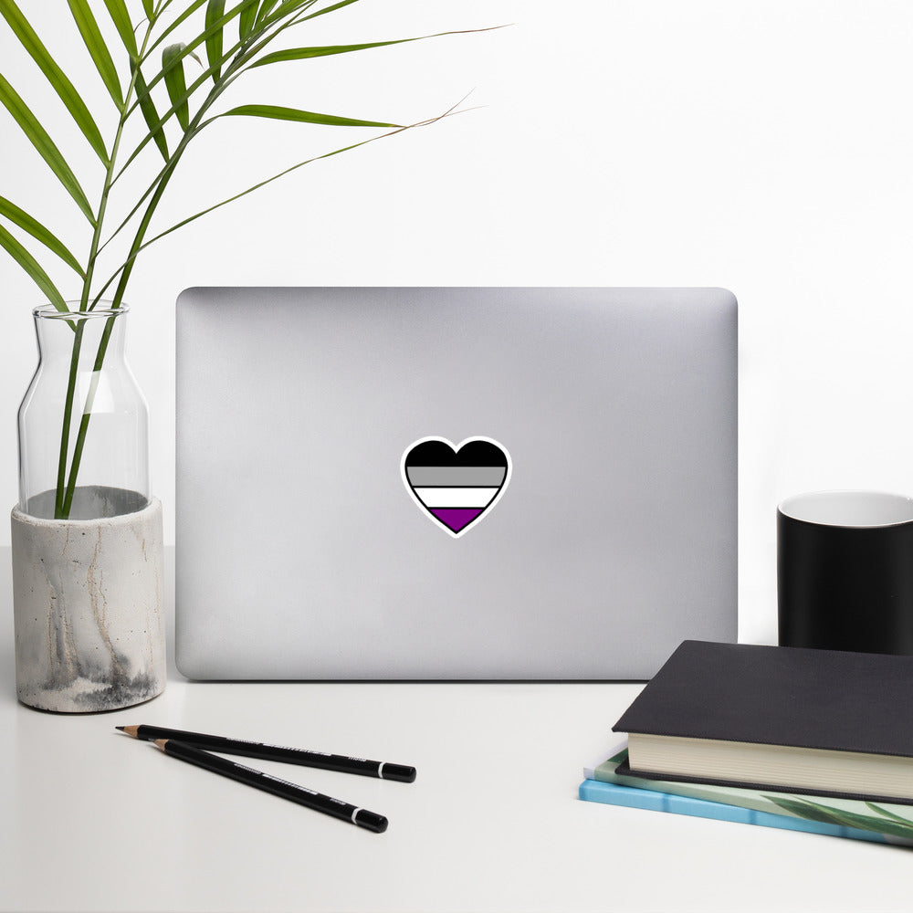 Asexual Pride Heart Sticker – Ace Flag Vinyl Decal