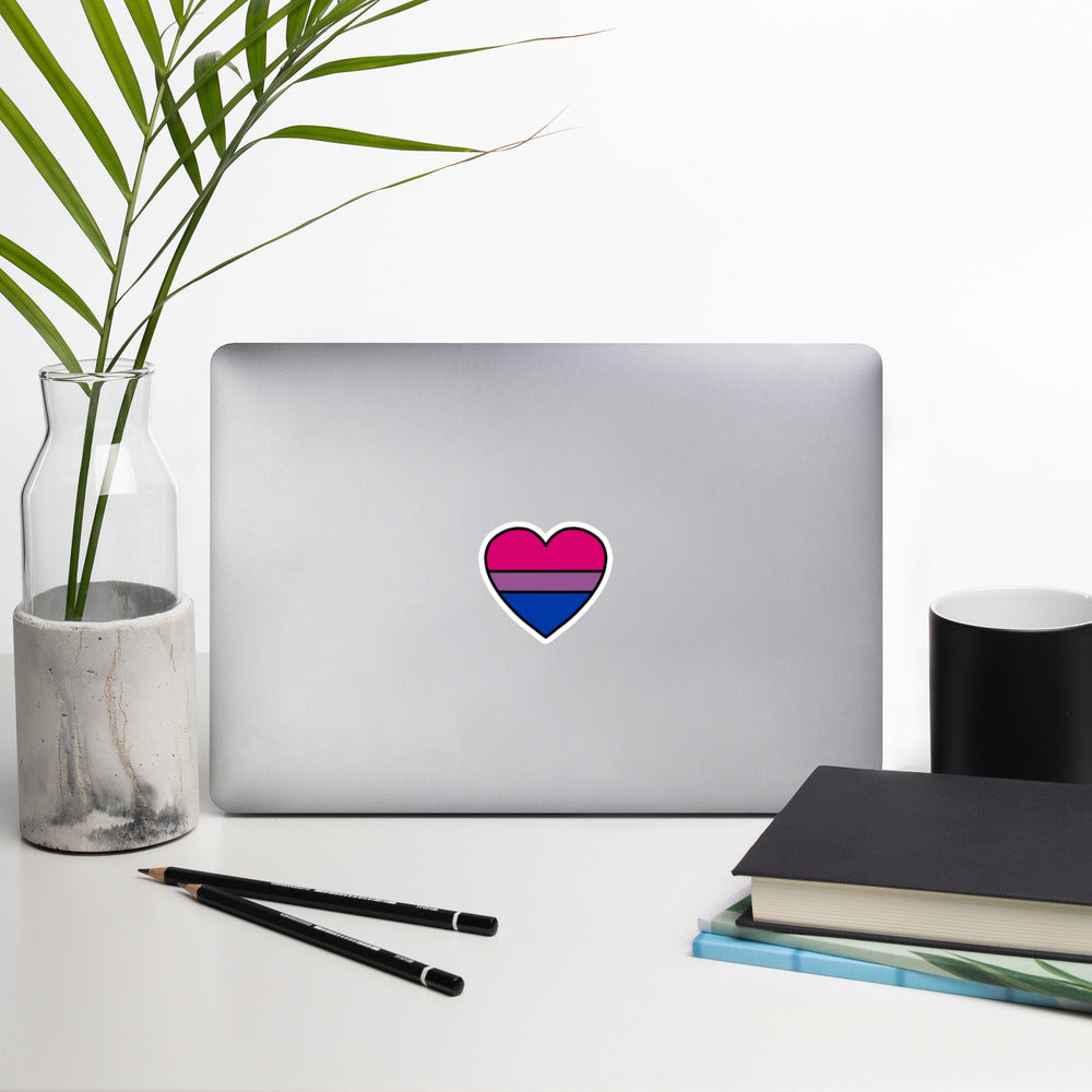 Bisexual Pride Heart Sticker – Bi Flag Vinyl Decal