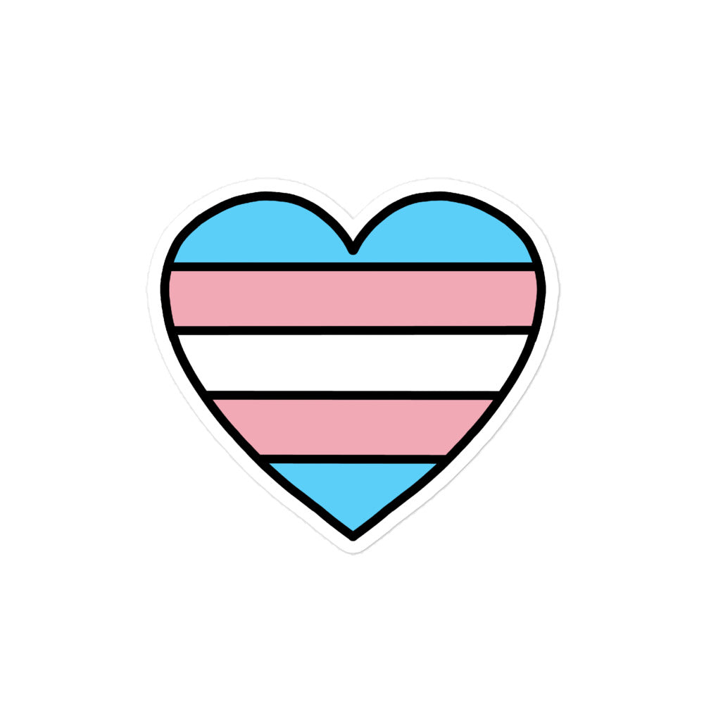 Transgender Pride Heart Sticker – Trans Flag Vinyl Decal – Pride Possum
