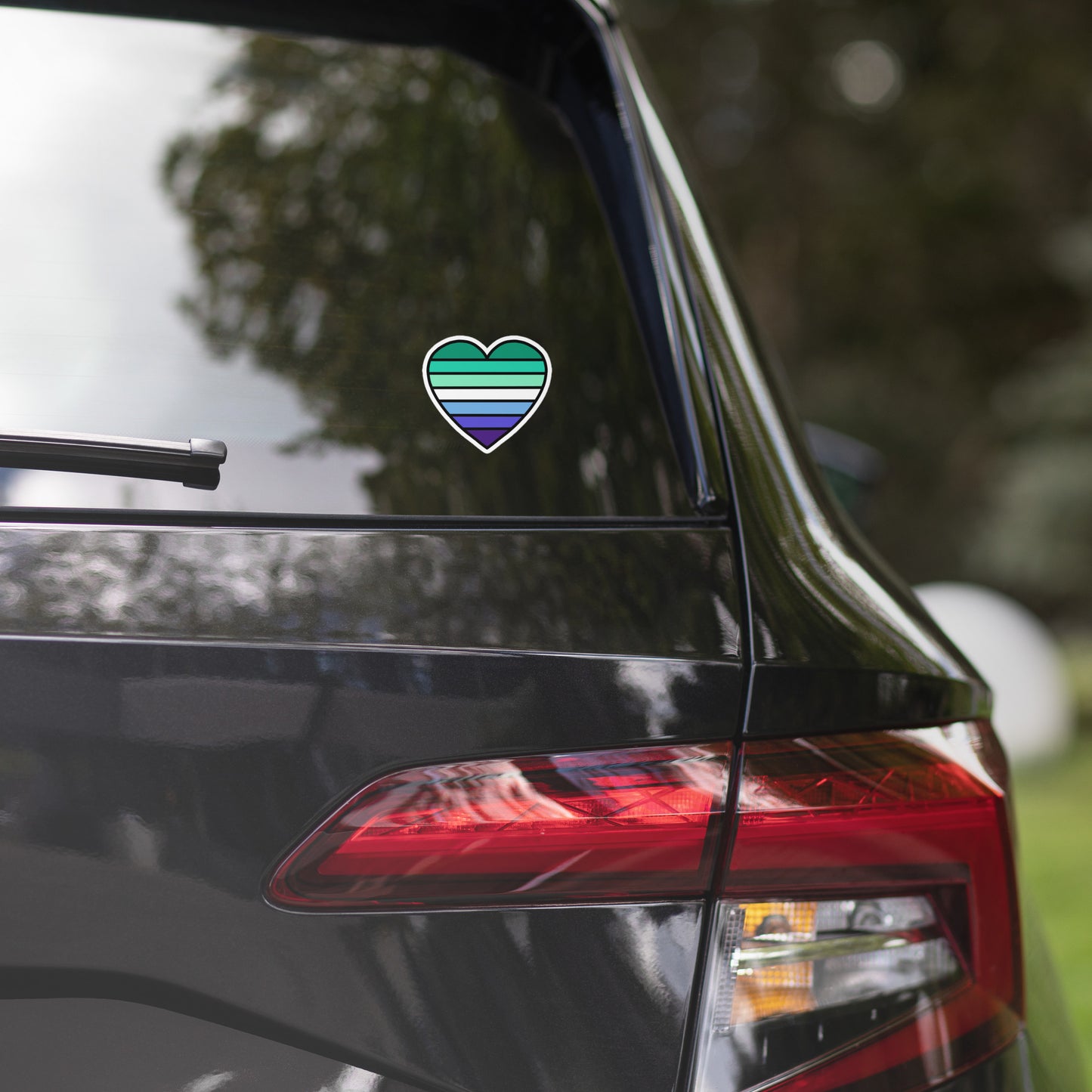 Masculine Gay Pride Heart Sticker – Mspec Gay Flag Vinyl Decal