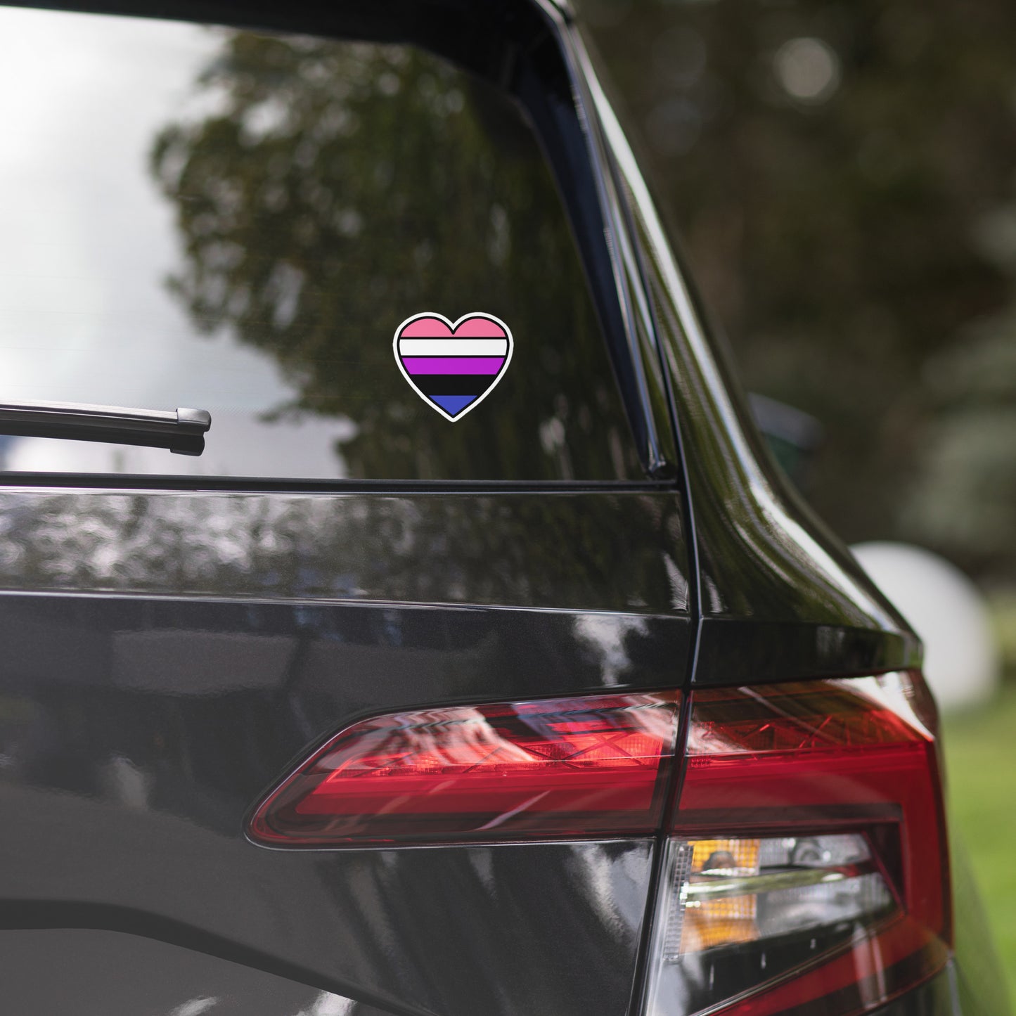Genderfluid Pride Heart Sticker – LGBTQ Flag Vinyl Decal