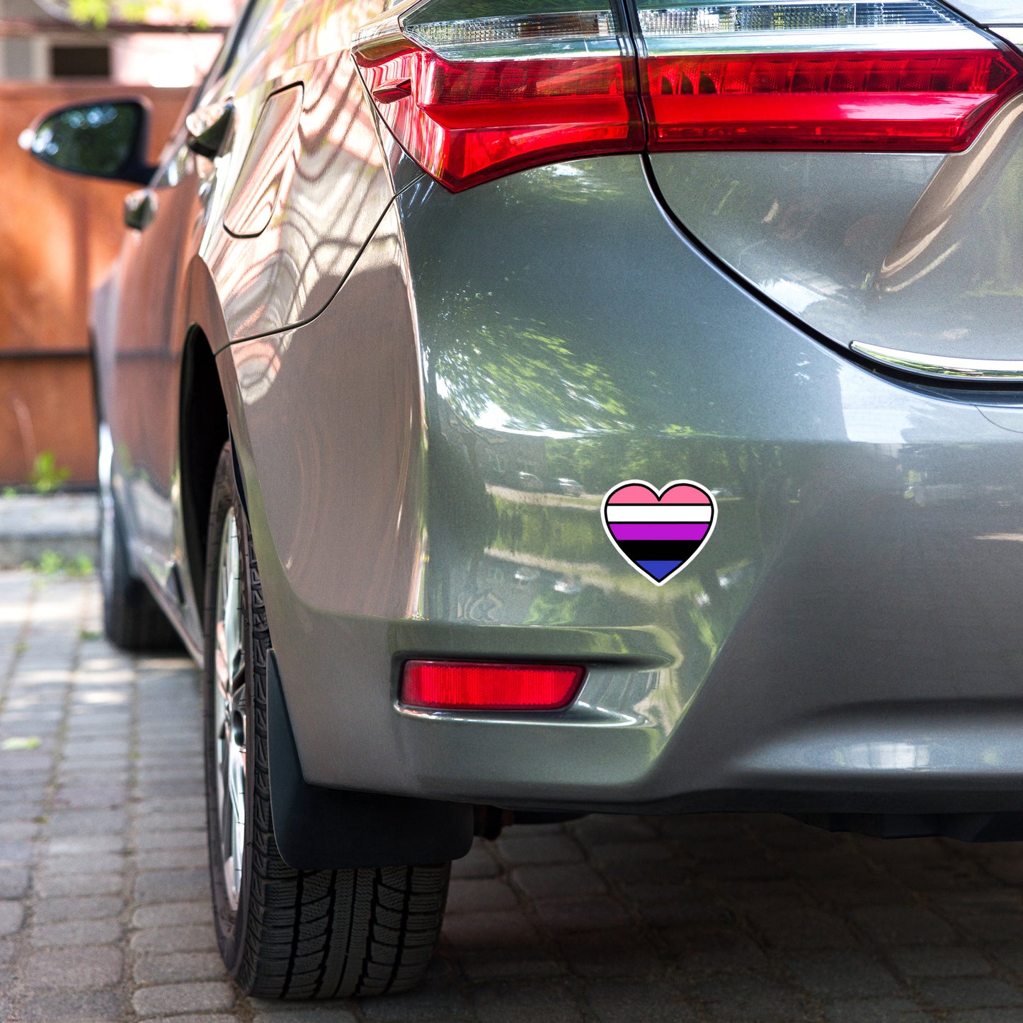 Genderfluid Pride Heart Sticker – LGBTQ Flag Vinyl Decal