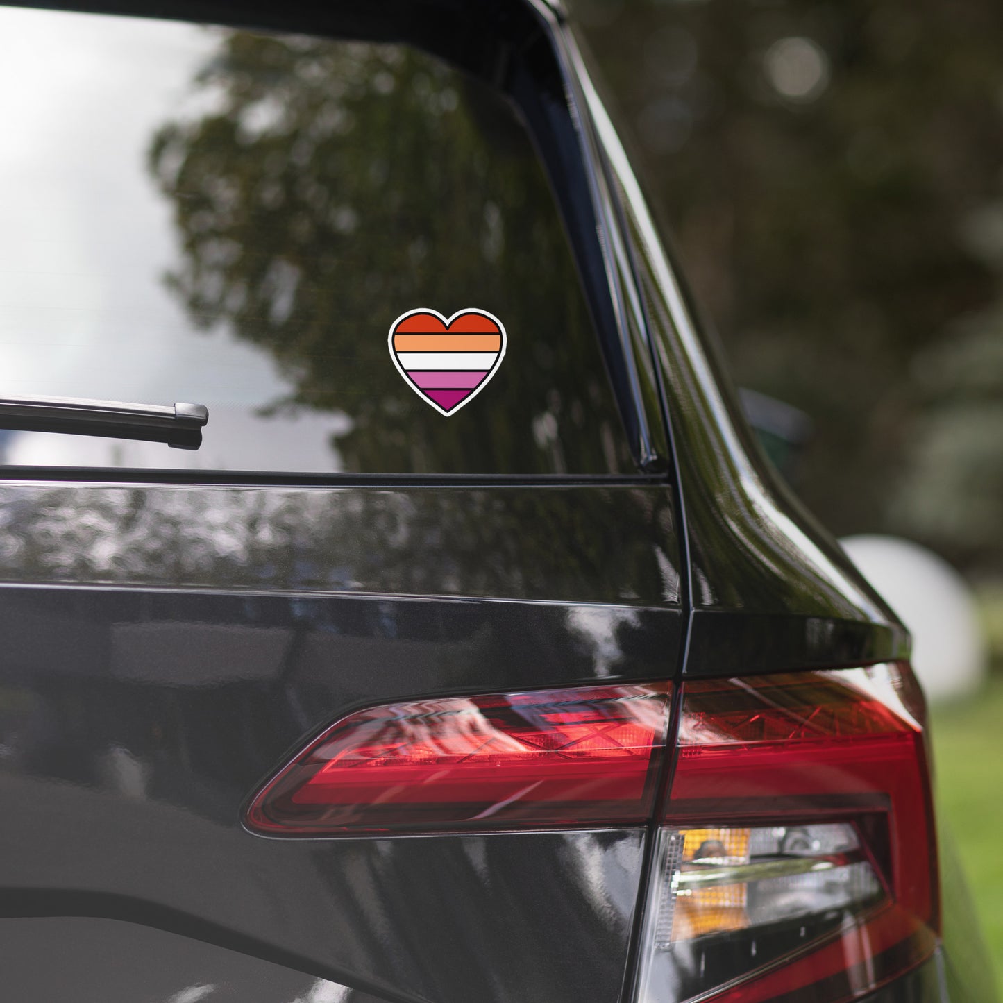 Lesbian Pride Heart Sticker – Lesbian Flag Vinyl Decal