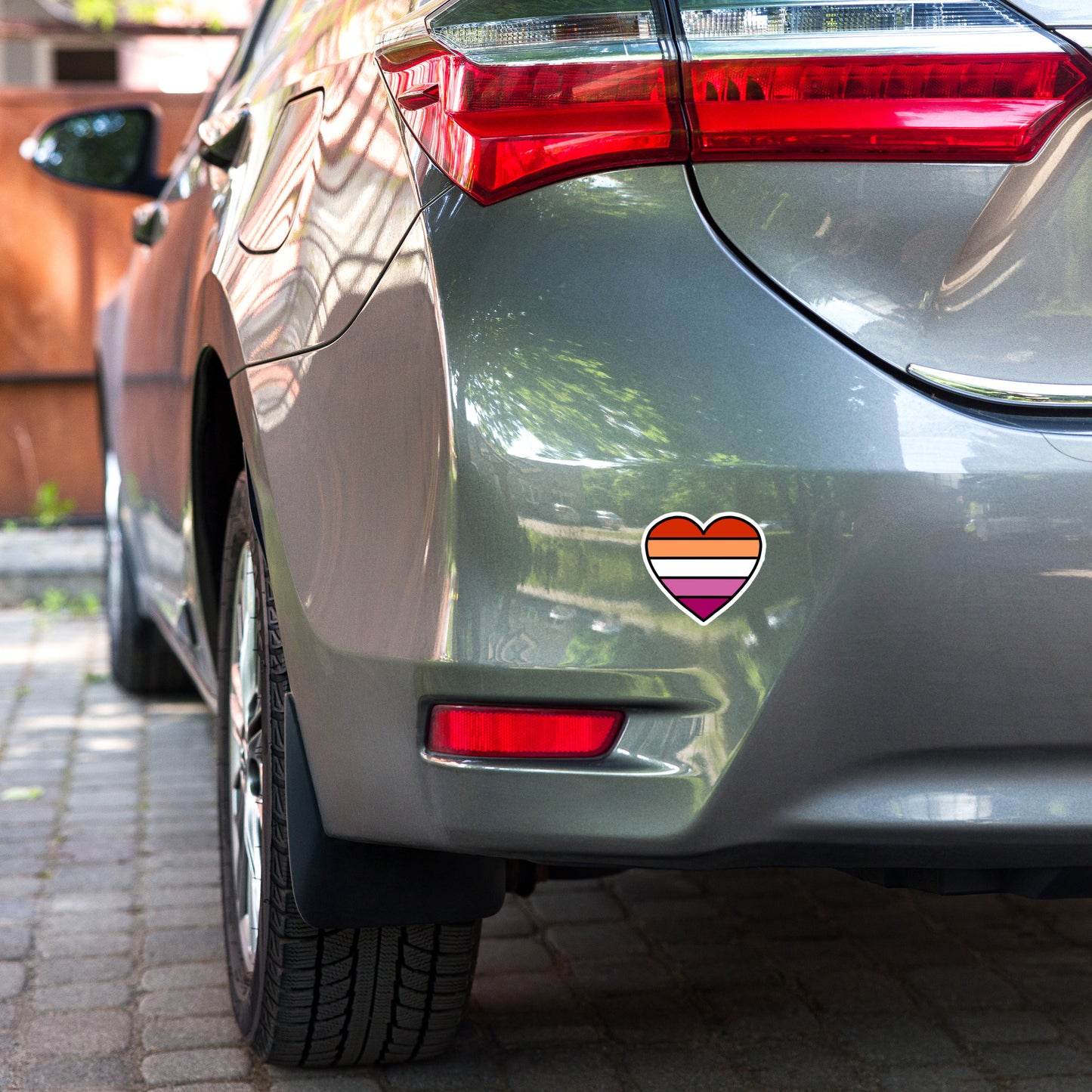 Lesbian Pride Heart Sticker – Lesbian Flag Vinyl Decal