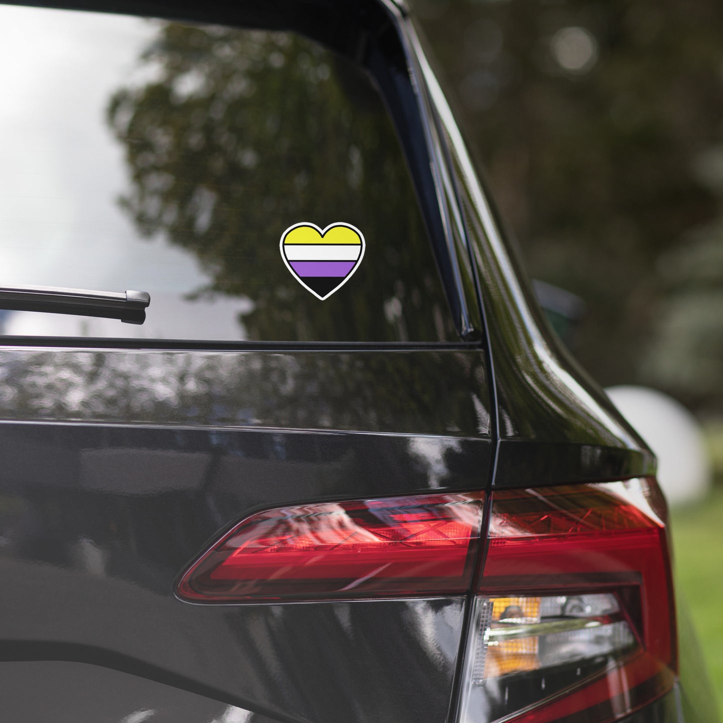 Nonbinary Pride Heart Sticker – NB Flag Vinyl Decal