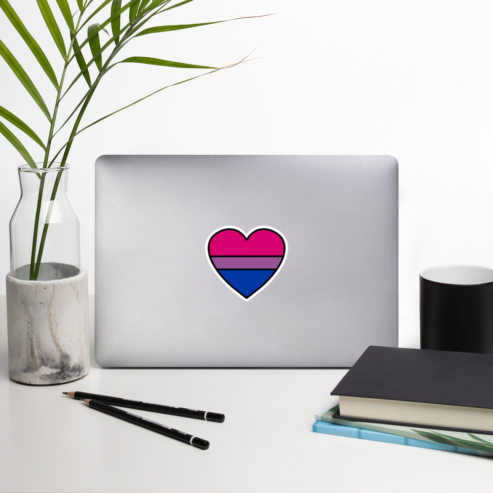 Bisexual Pride Heart Sticker – Bi Flag Vinyl Decal