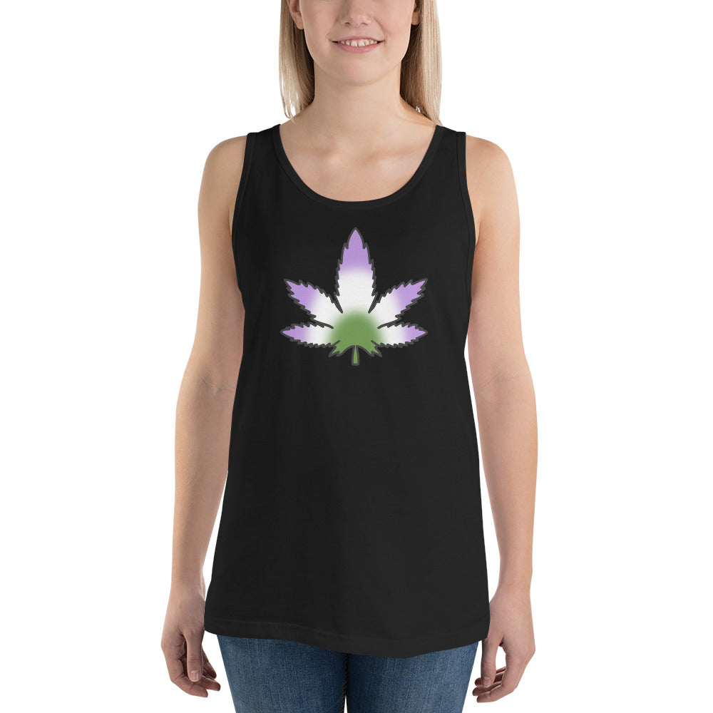 Genderqueer Pride Leaf Tank Top