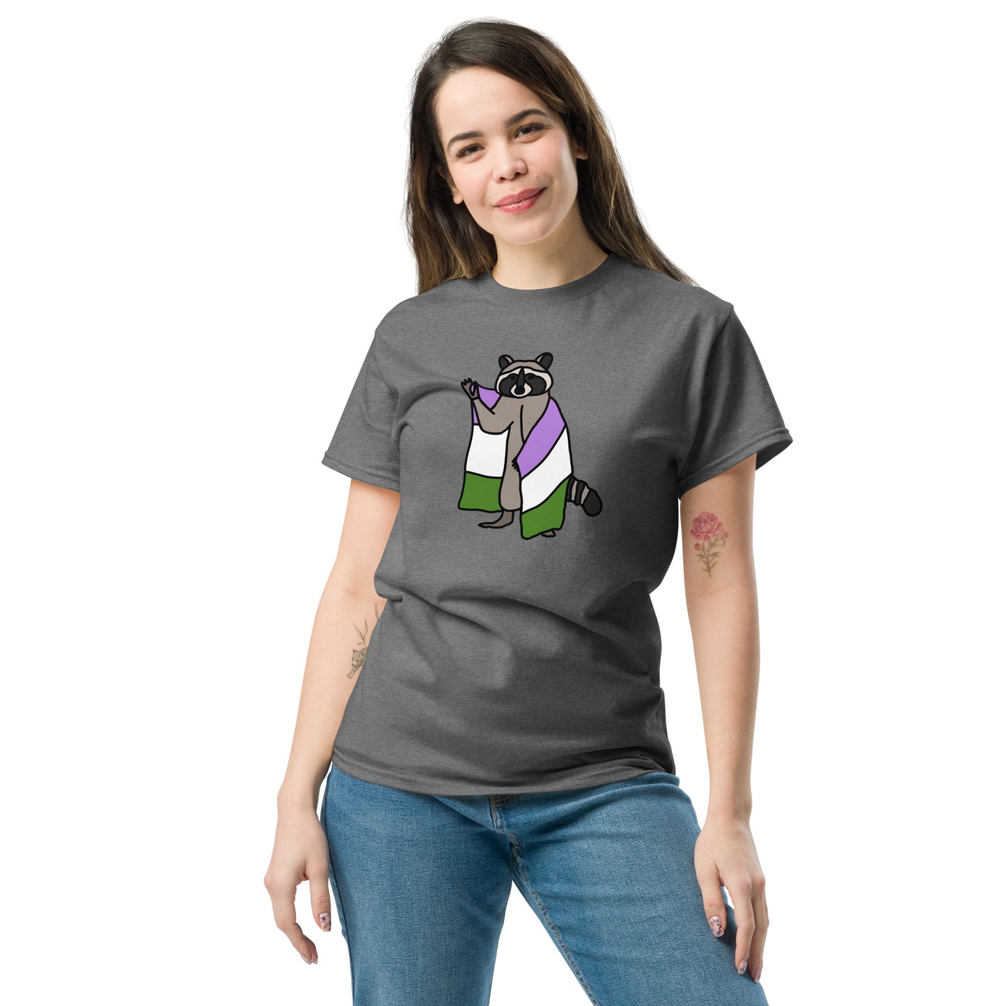 Genderqueer Pride Raccoon T-Shirt