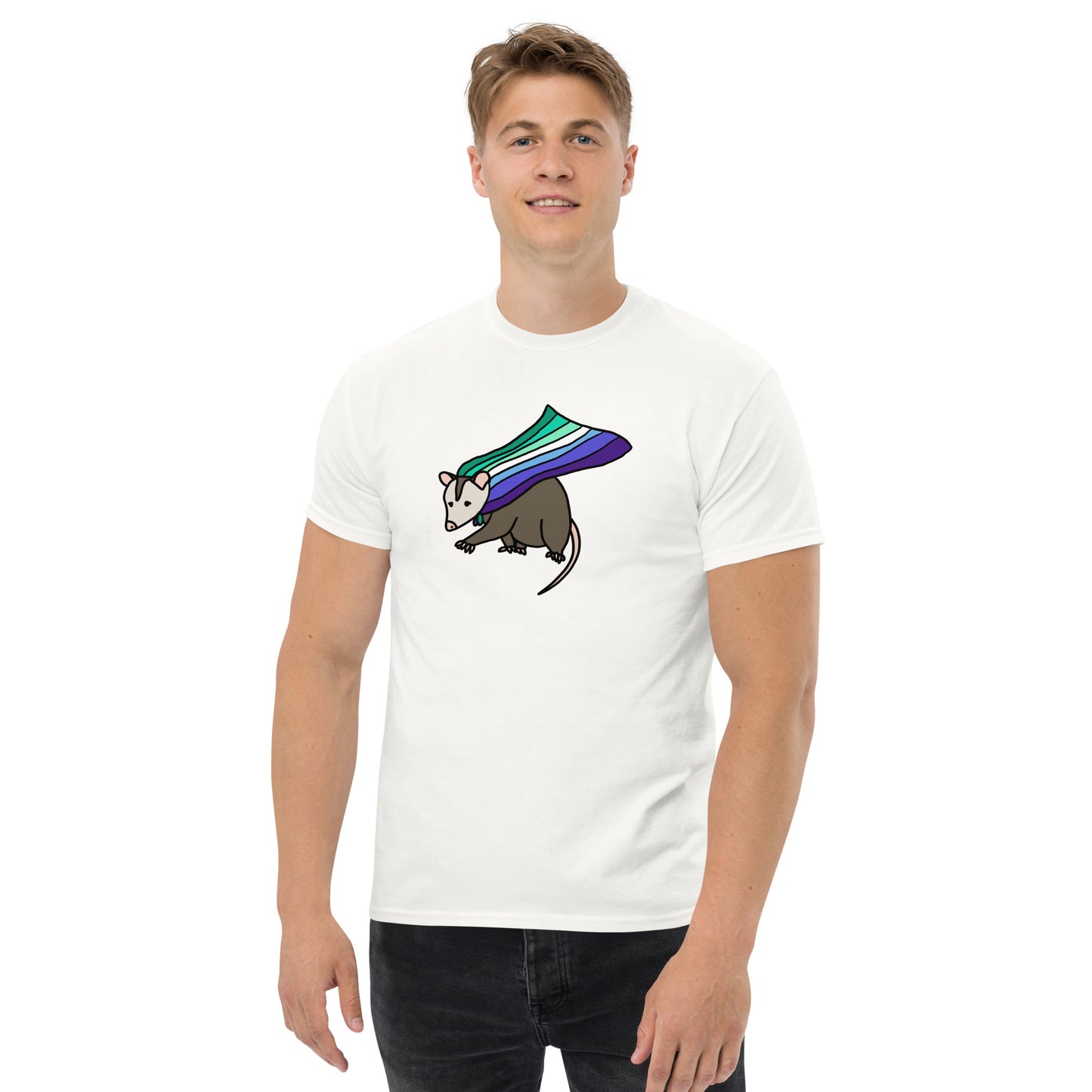 Masculine Gay Pride Large Possum T-Shirt