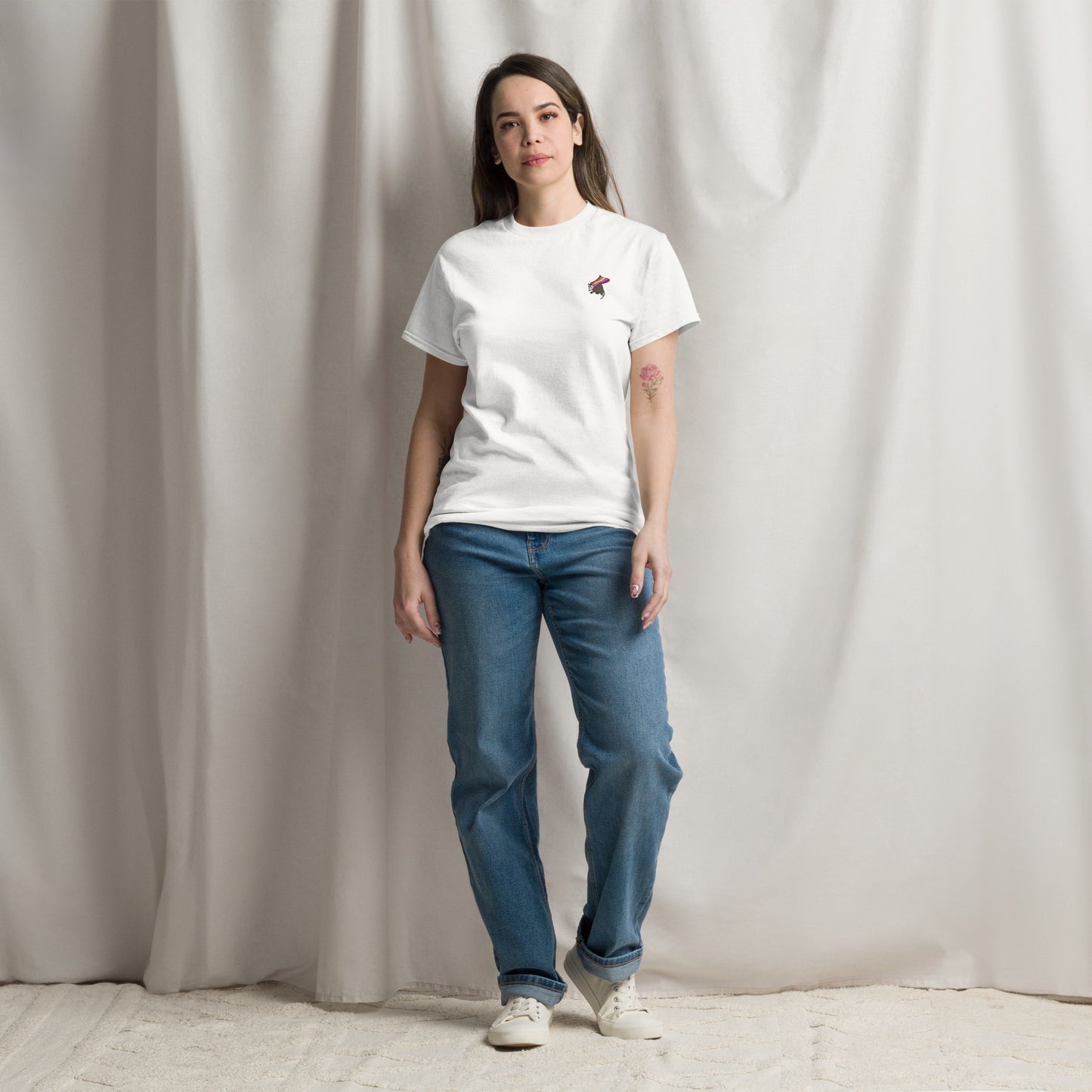 Lesbian Pride Embroidered Possum T-Shirt