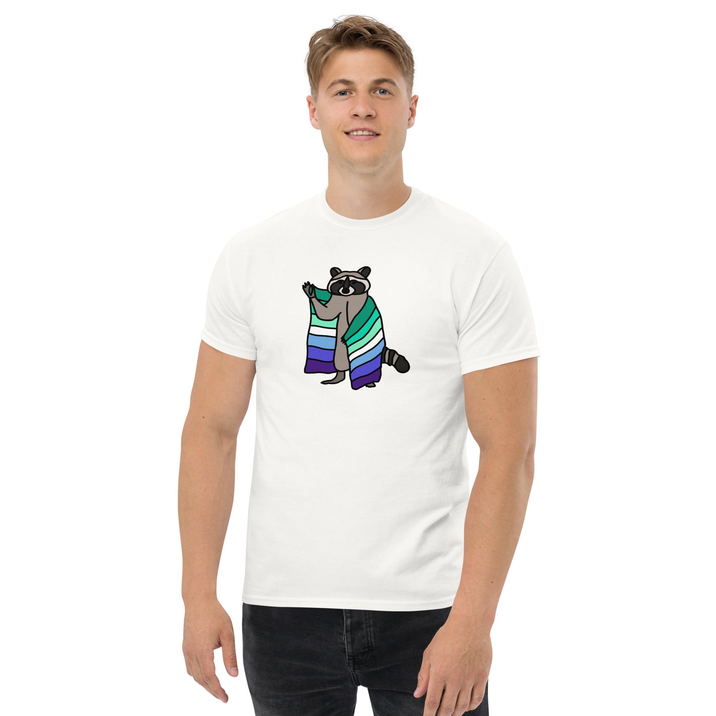 Masculine Gay Pride Raccoon T-Shirt