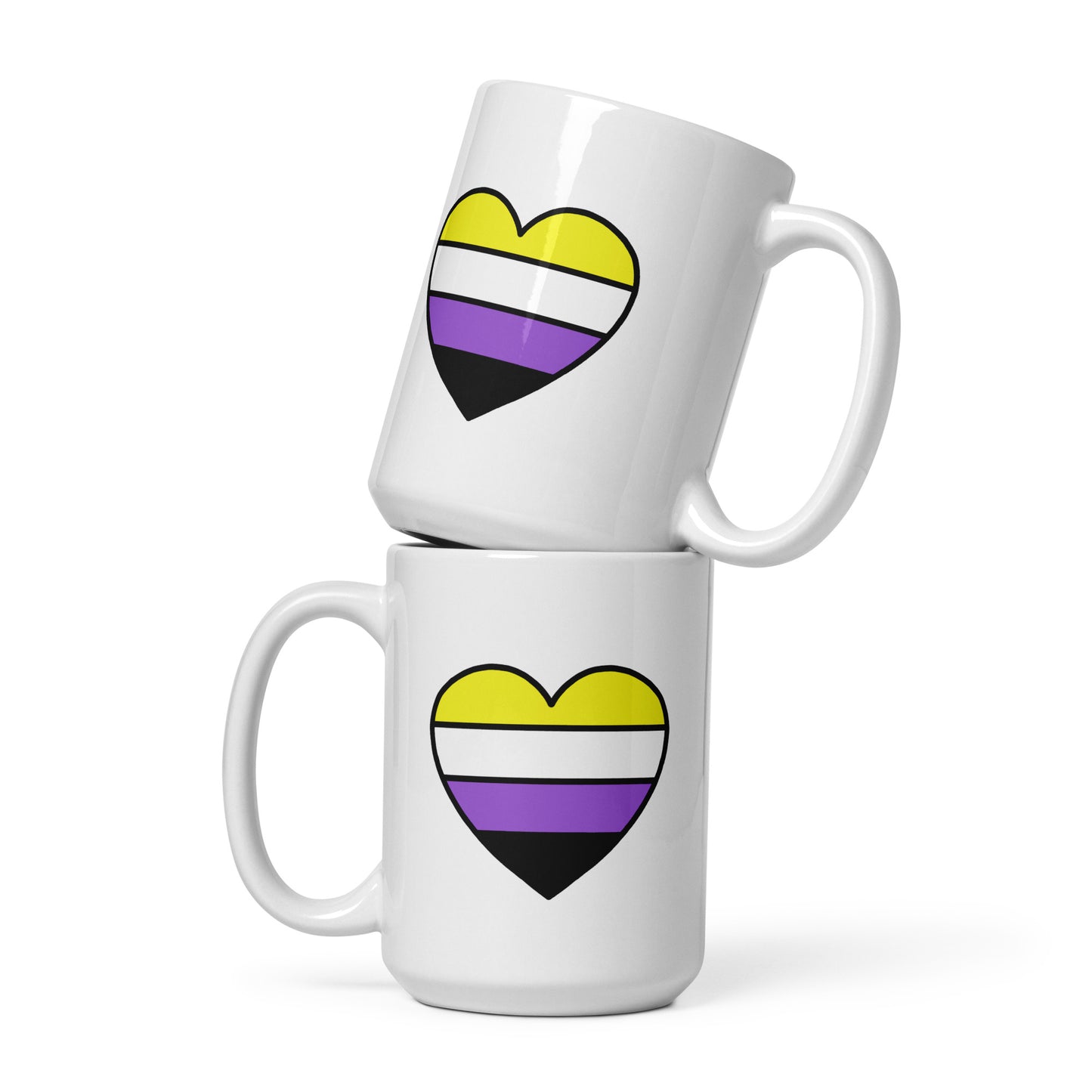 Nonbinary Pride Heart Mug