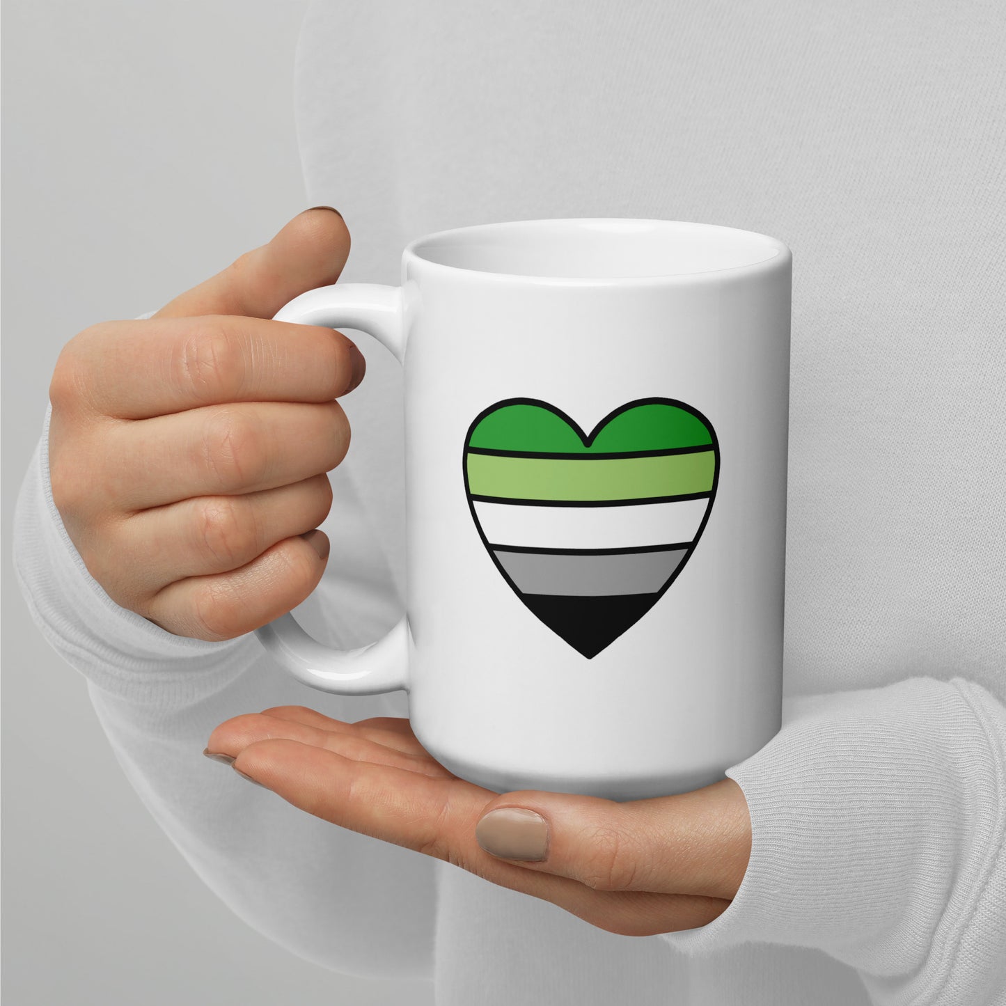 Aromantic Pride Heart Mug