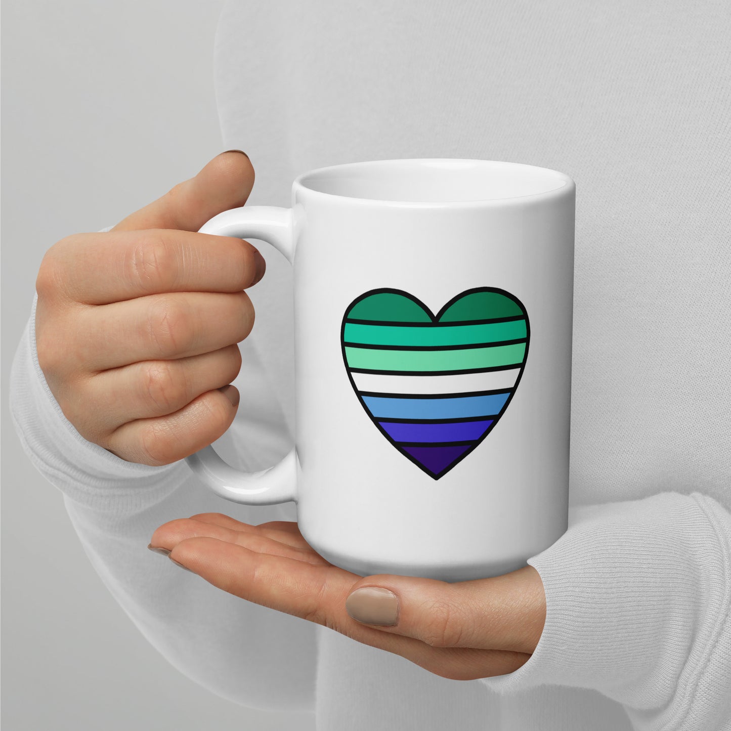 Masculine Gay Pride Heart Mug