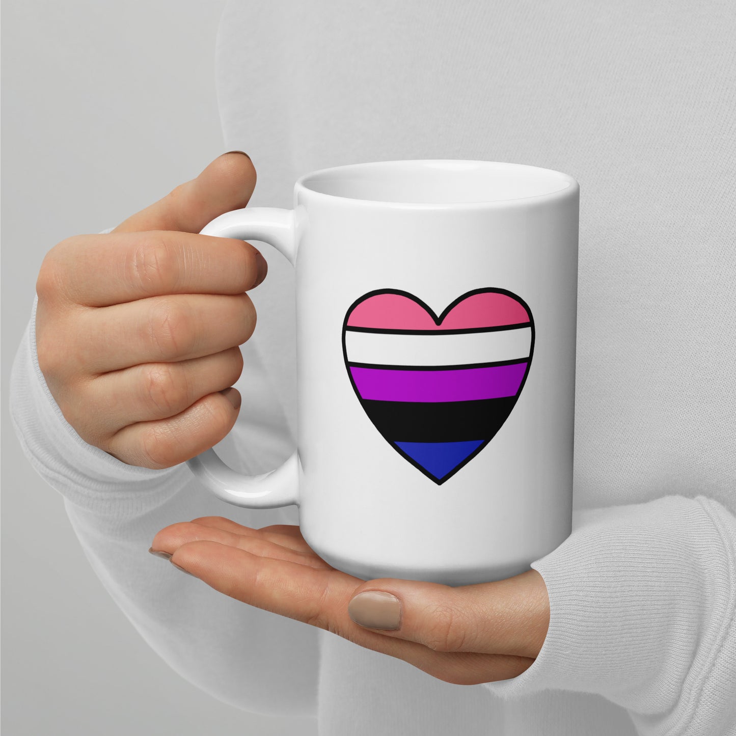 Genderfluid Pride Heart Mug