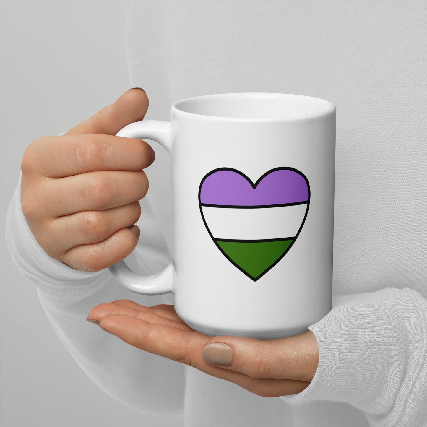 Genderqueer Pride Heart Mug