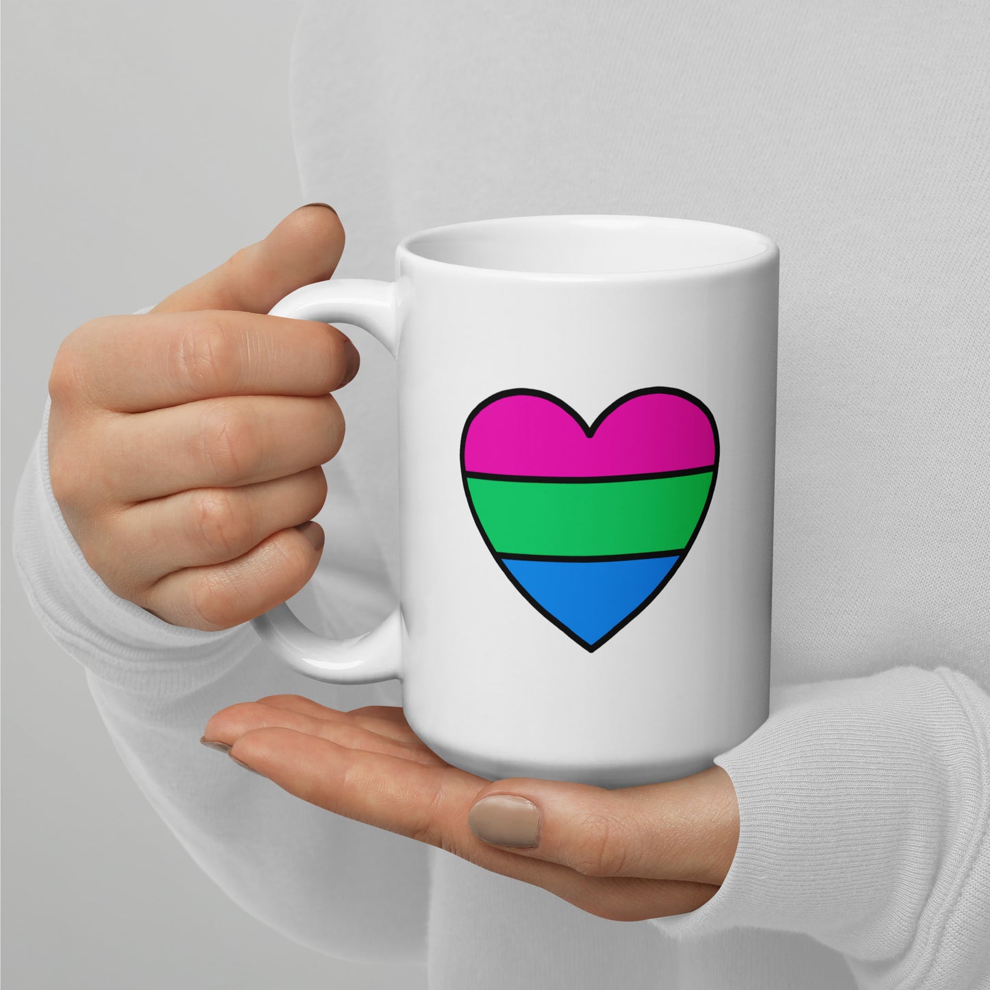 Polysexual Pride Heart Mug