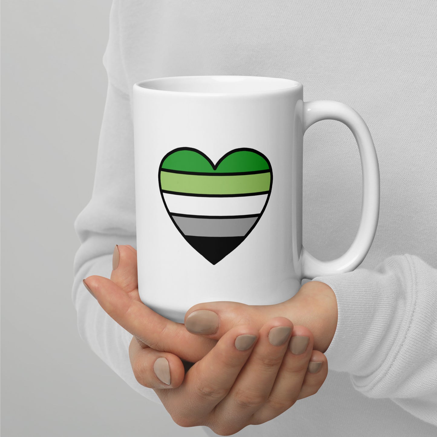Aromantic Pride Heart Mug