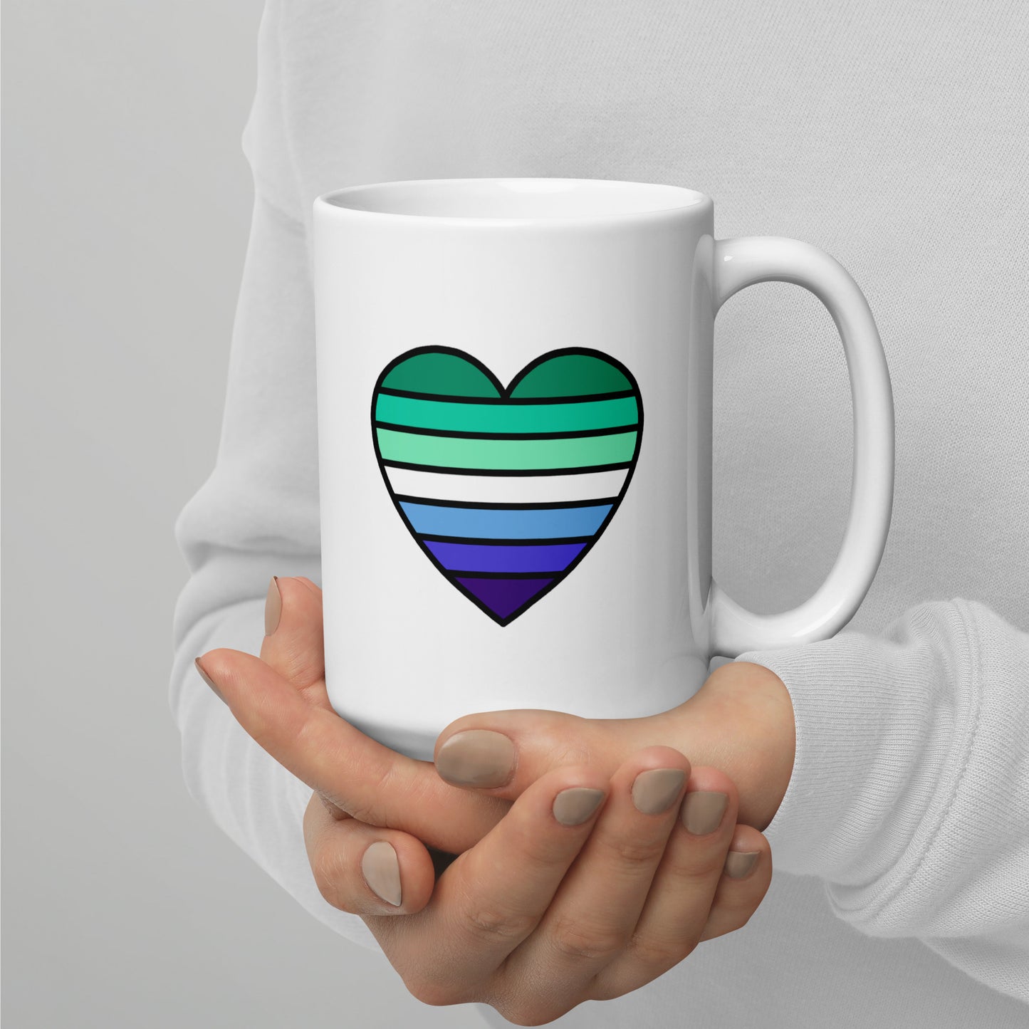 Masculine Gay Pride Heart Mug