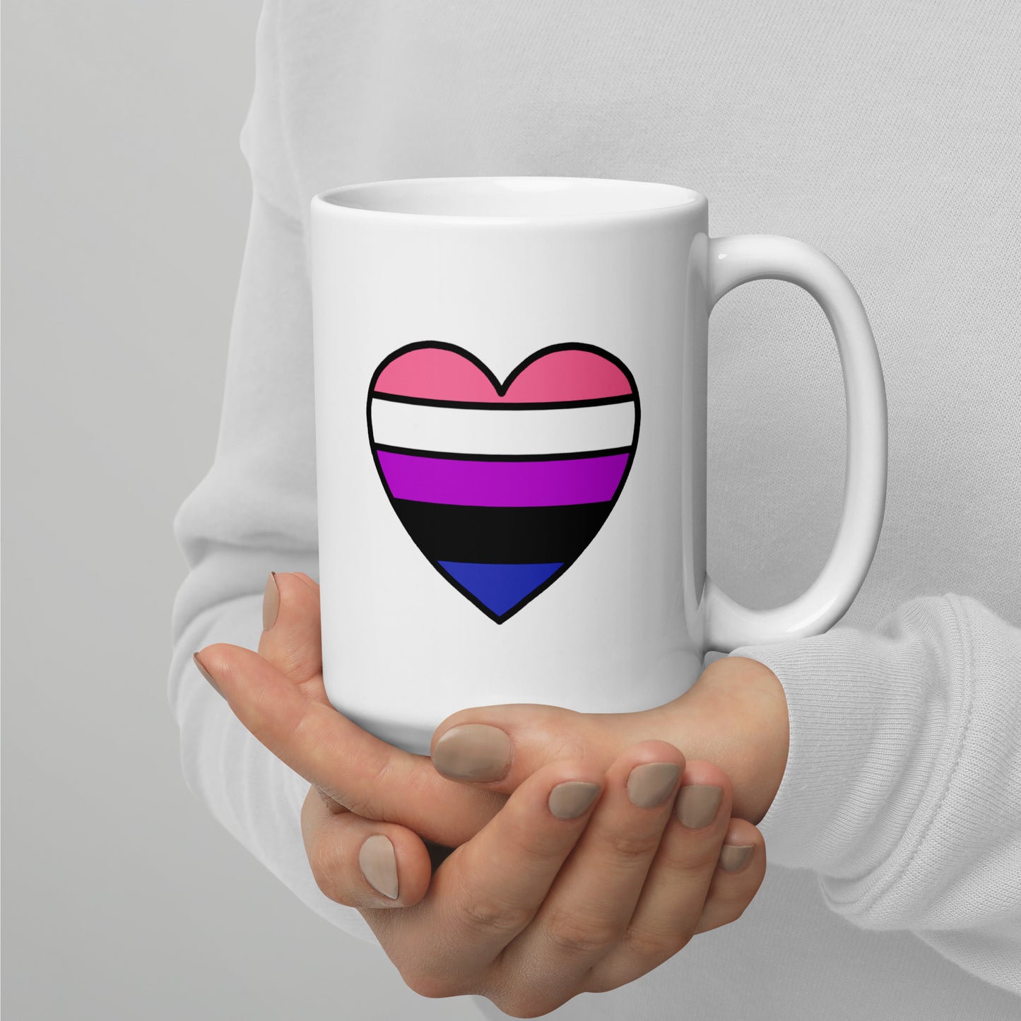 Genderfluid Pride Heart Mug