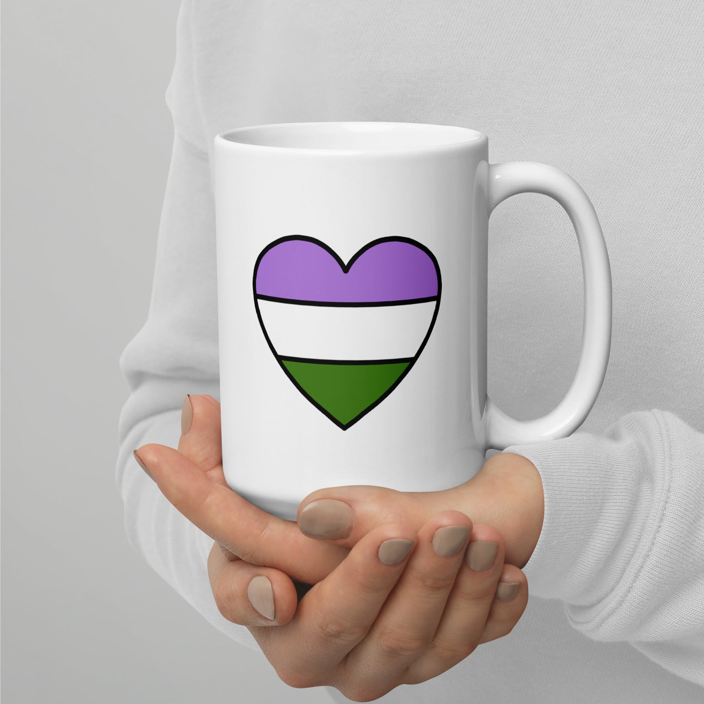 Genderqueer Pride Heart Mug