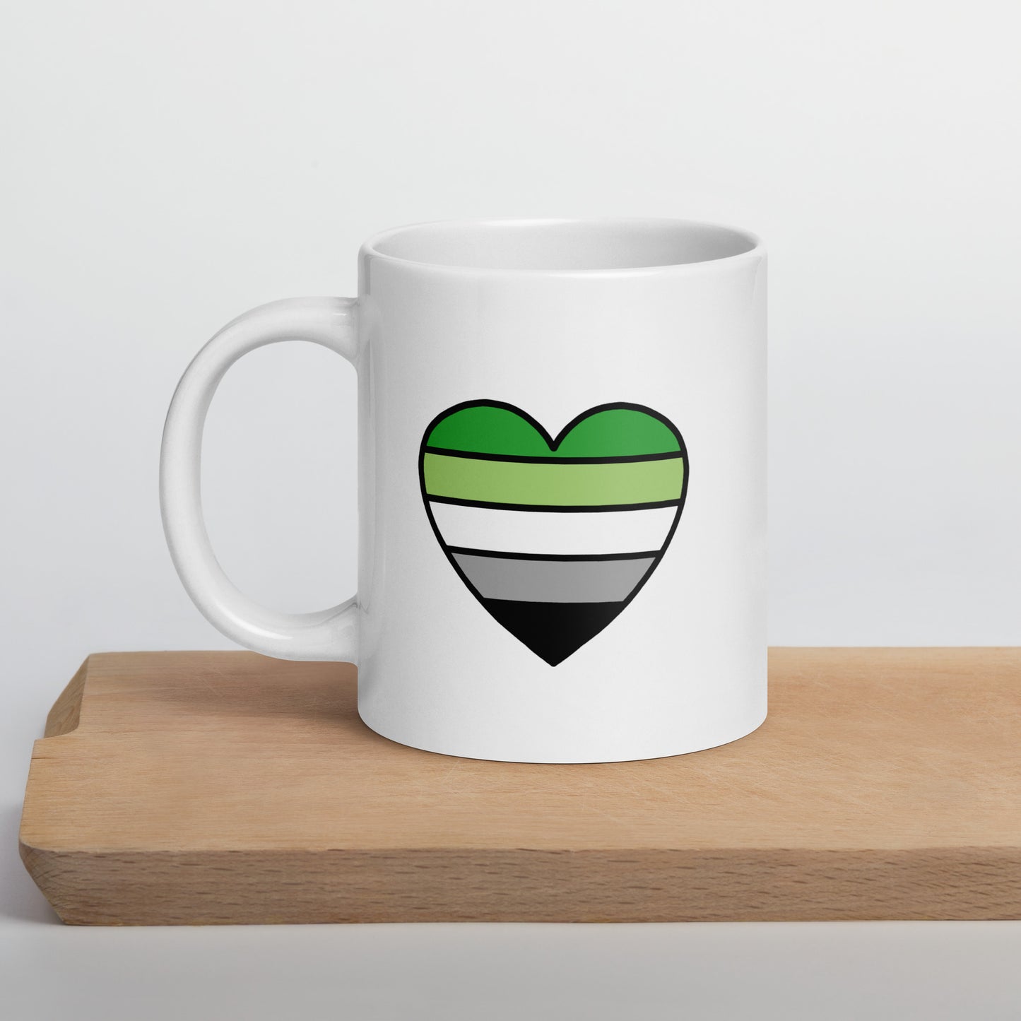 Aromantic Pride Heart Mug