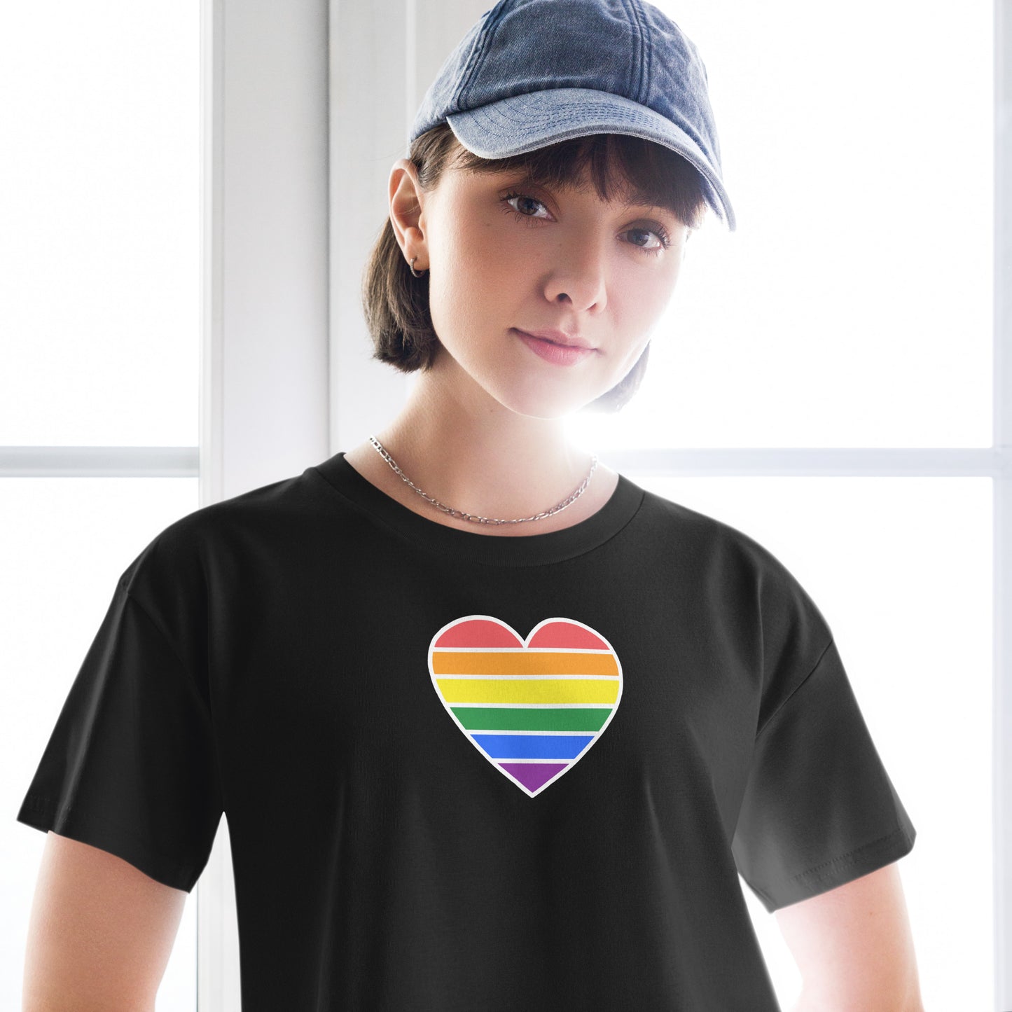 Rainbow Pride Heart Crop Top