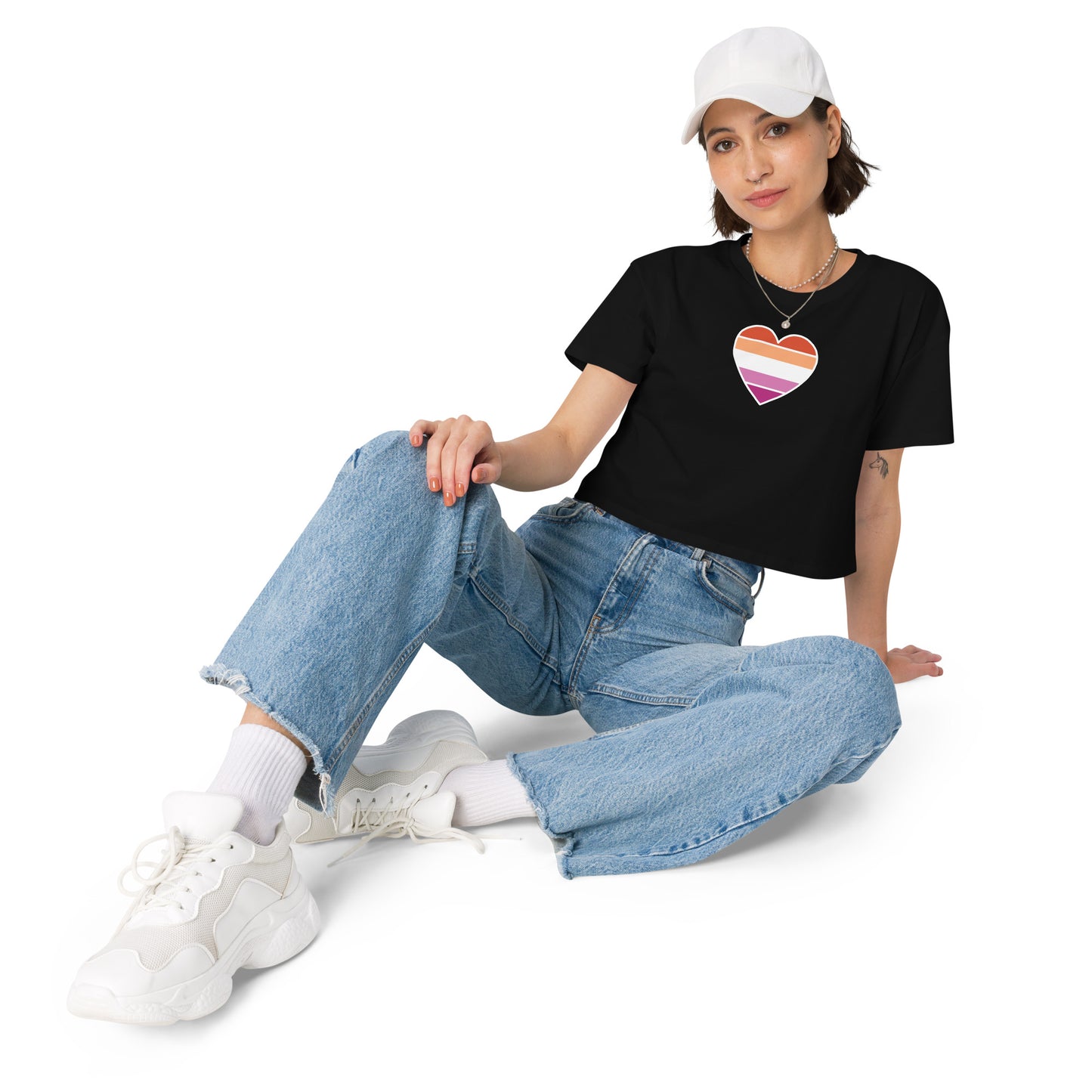 Lesbian Pride Heart Crop Top