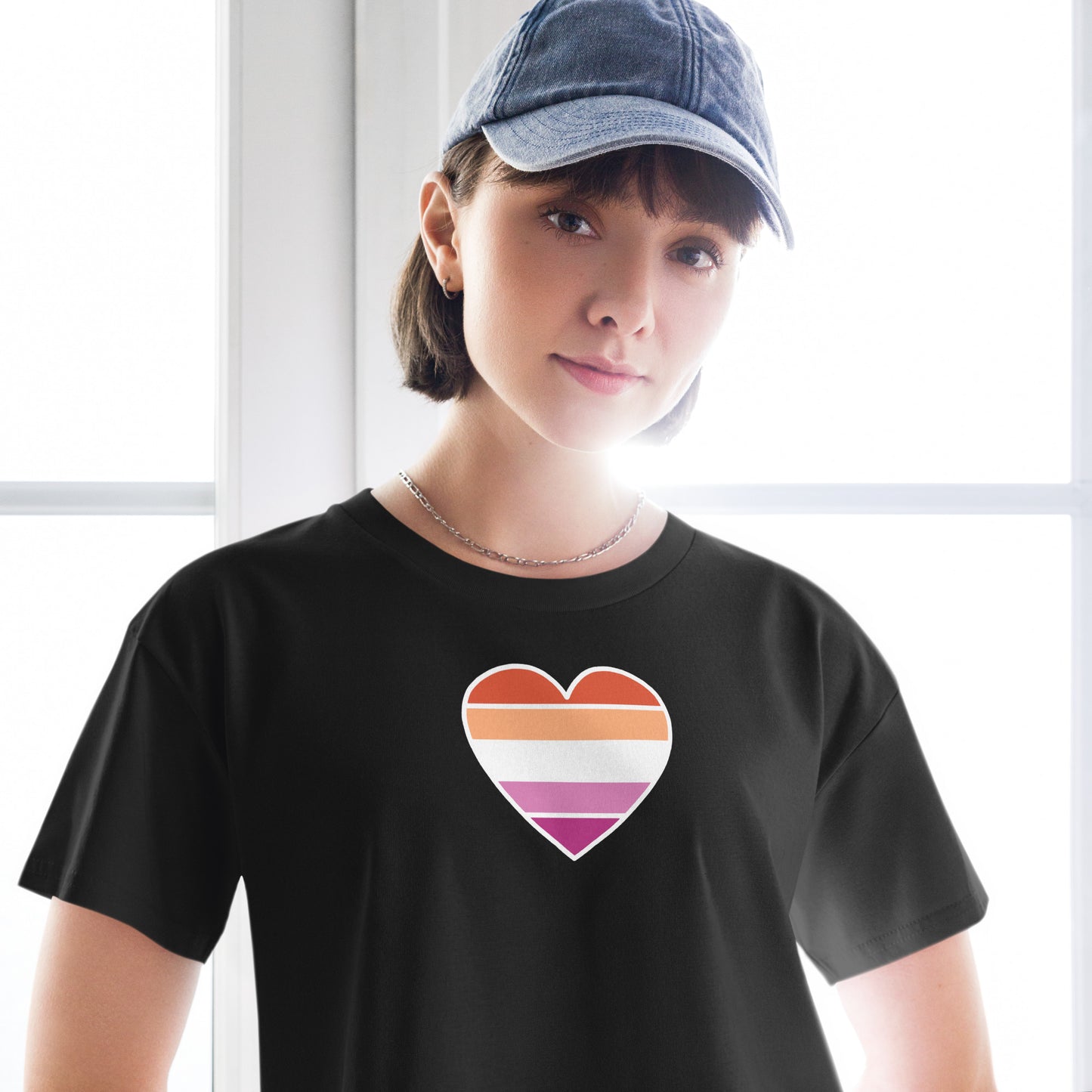 Lesbian Pride Heart Crop Top