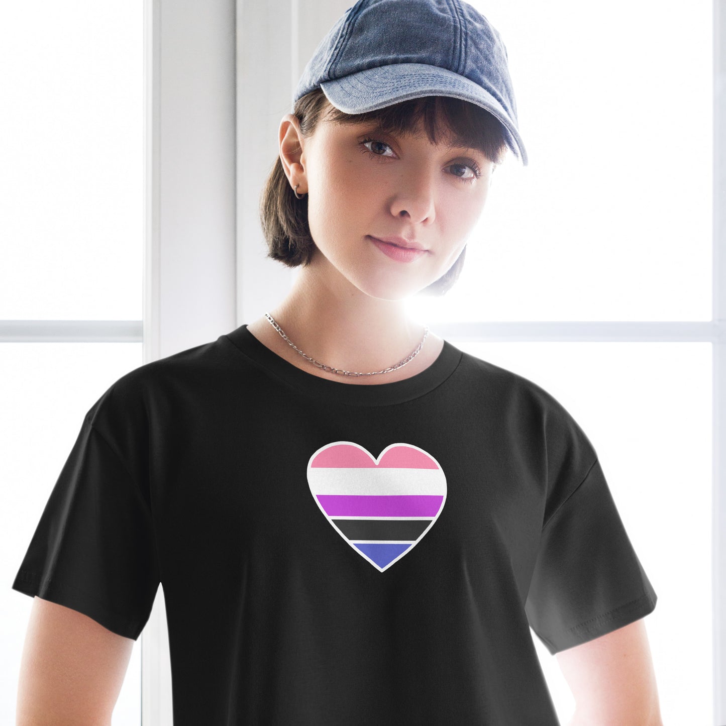 Genderfluid Pride Heart Crop Top