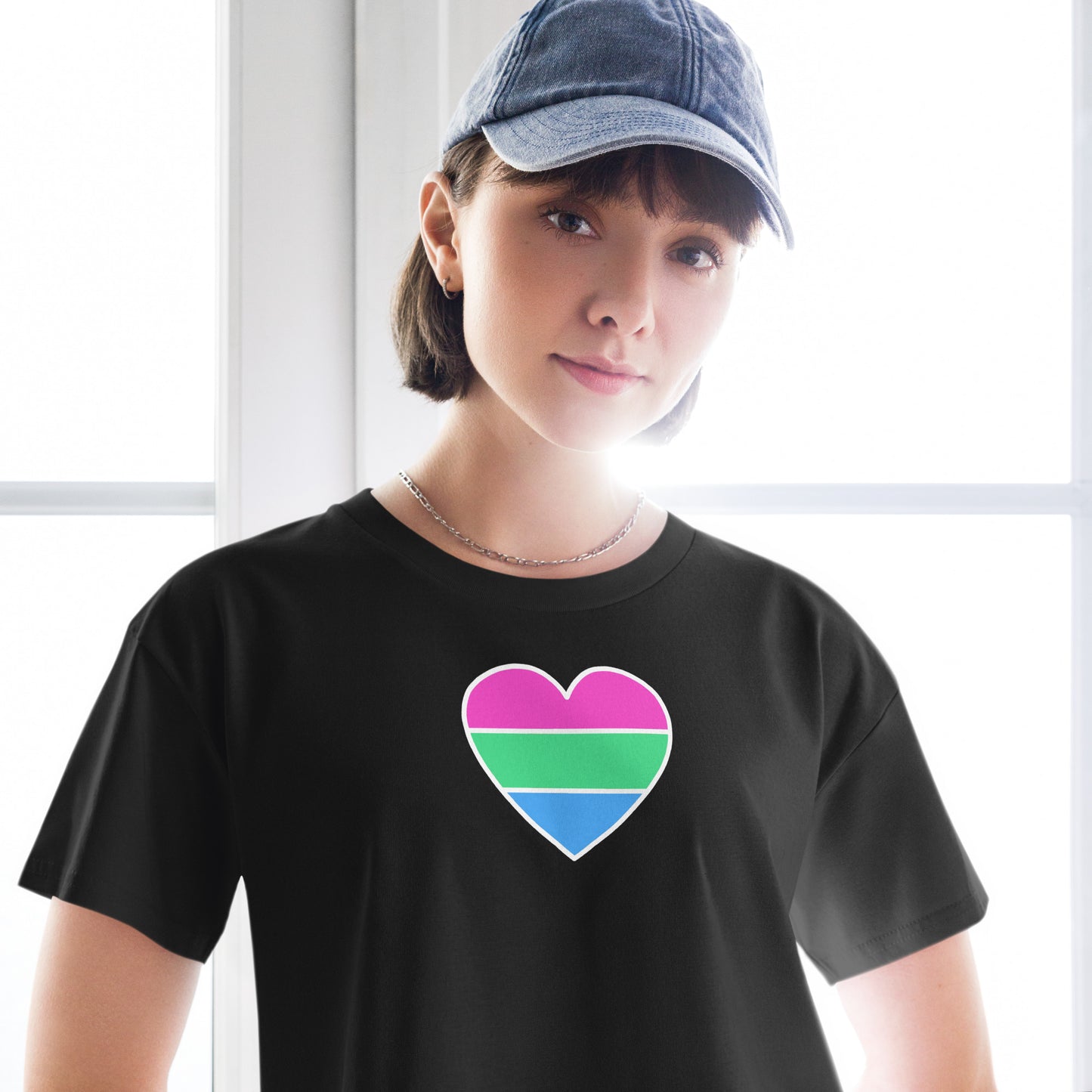 Polysexual Pride Heart Crop Top