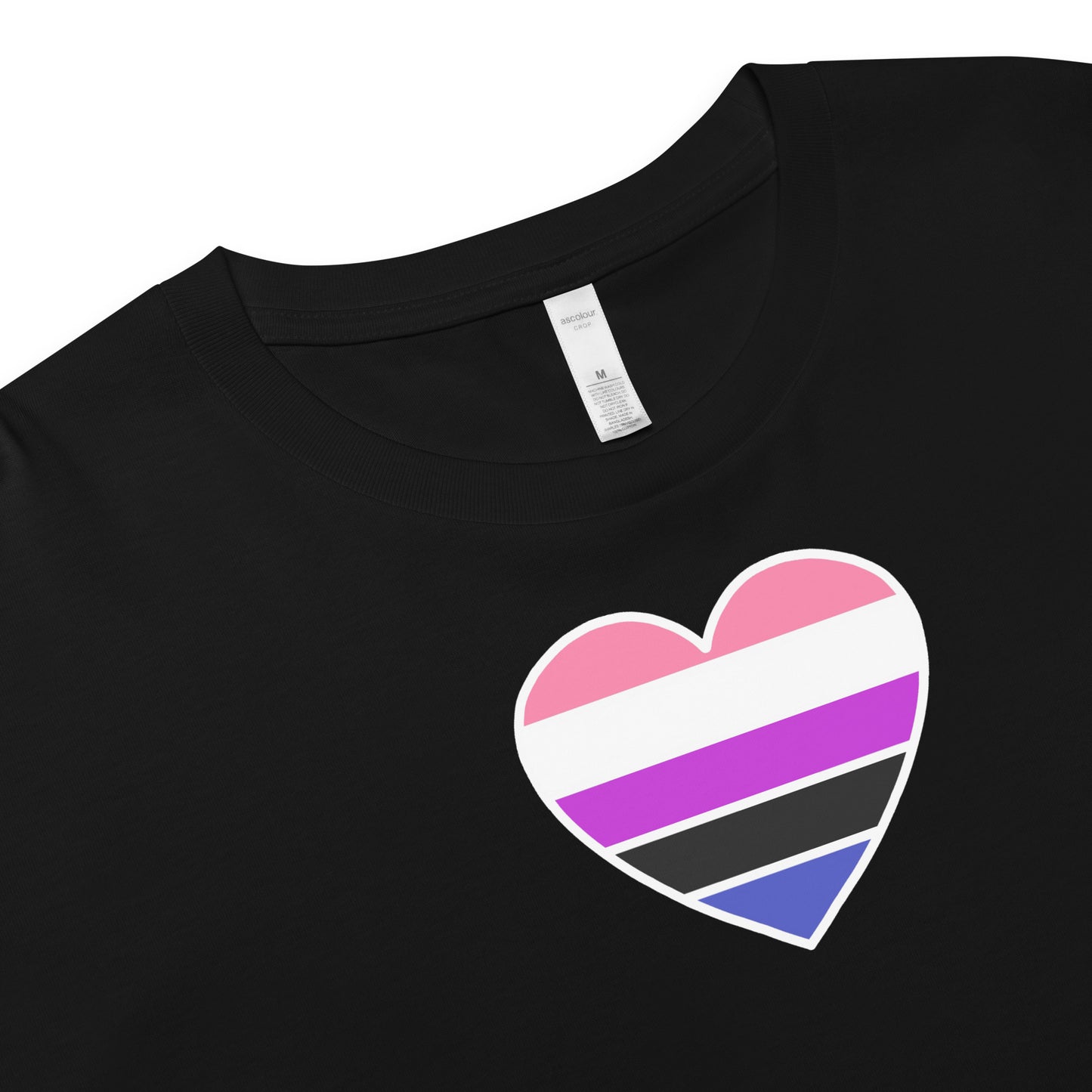 Genderfluid Pride Heart Crop Top