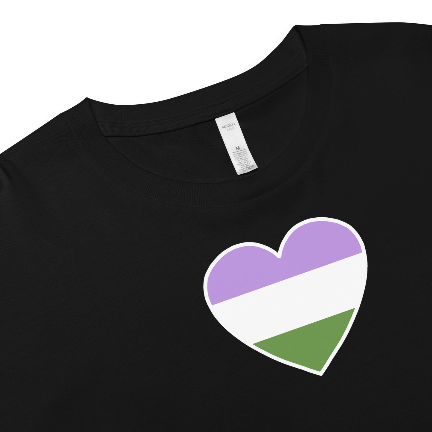 Genderqueer Pride Heart Crop Top