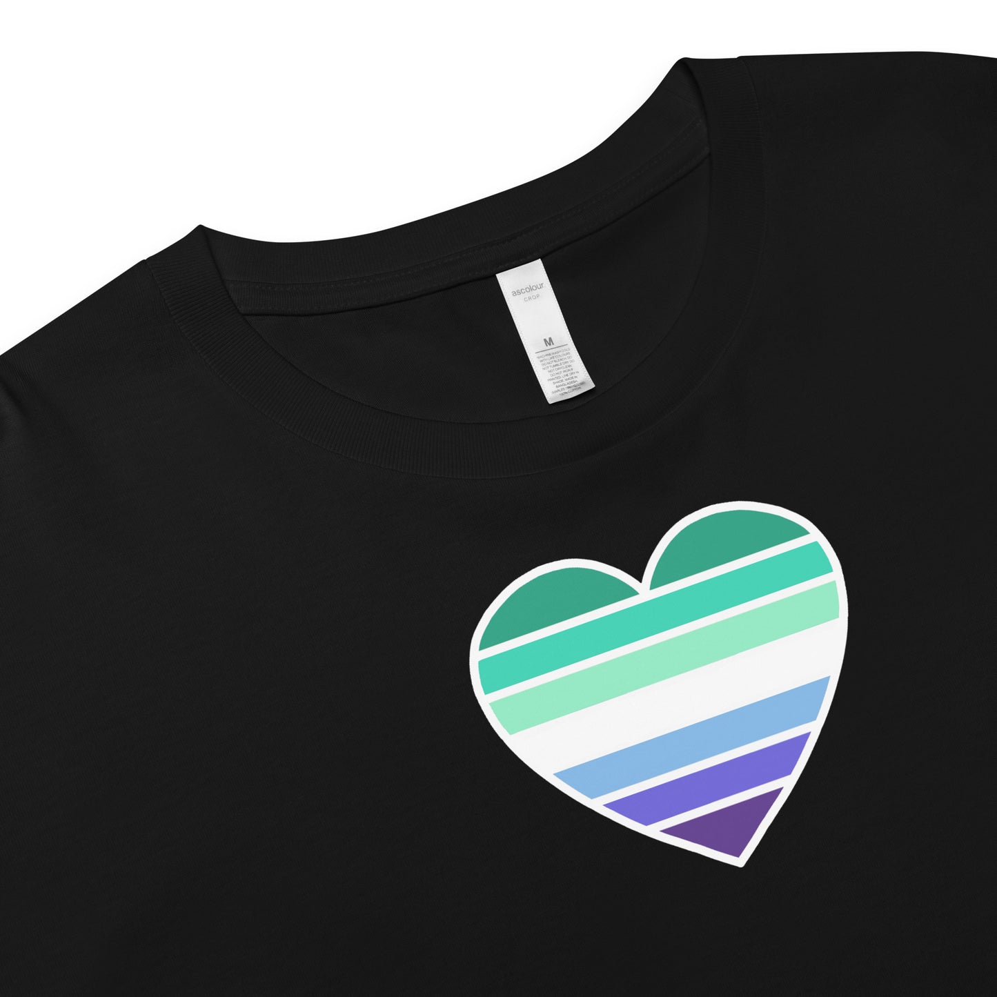Masculine Gay Pride Heart Crop Top