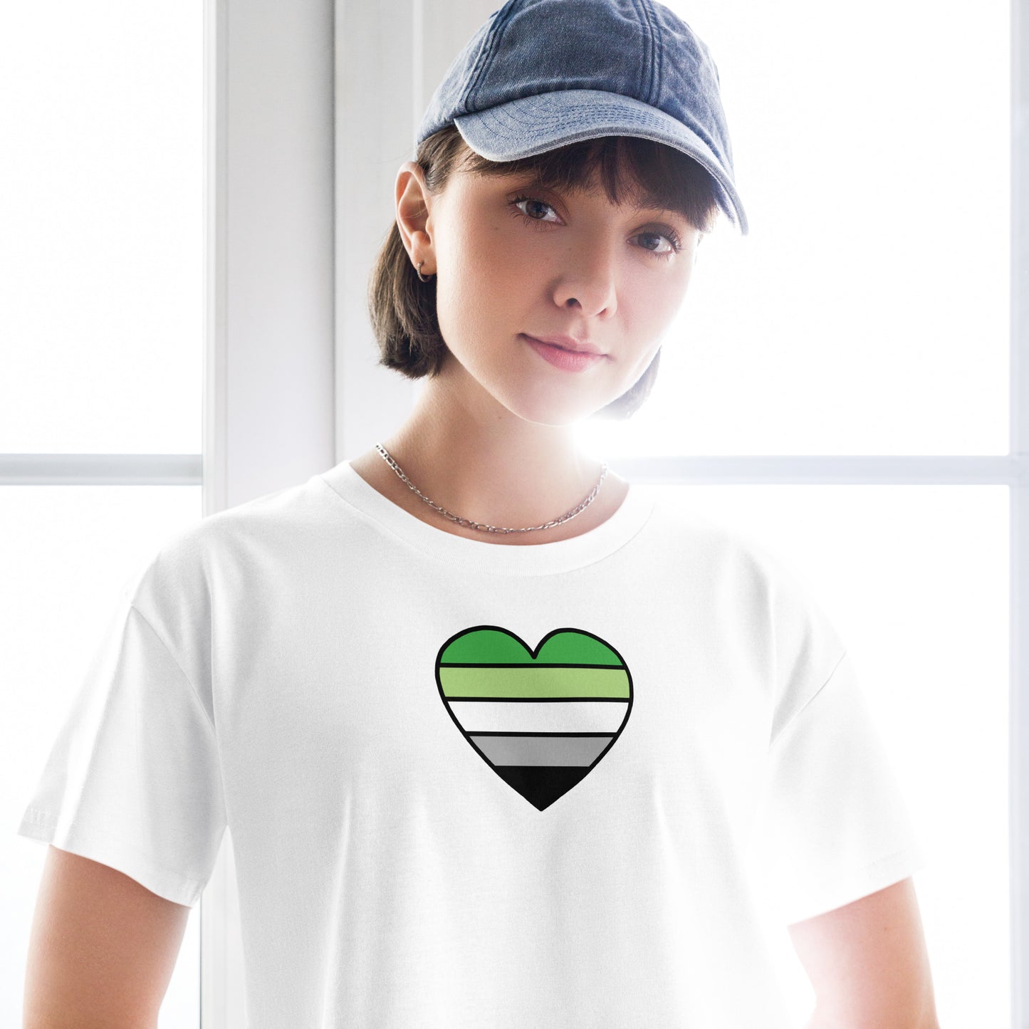 Aromantic Pride Heart Crop Top